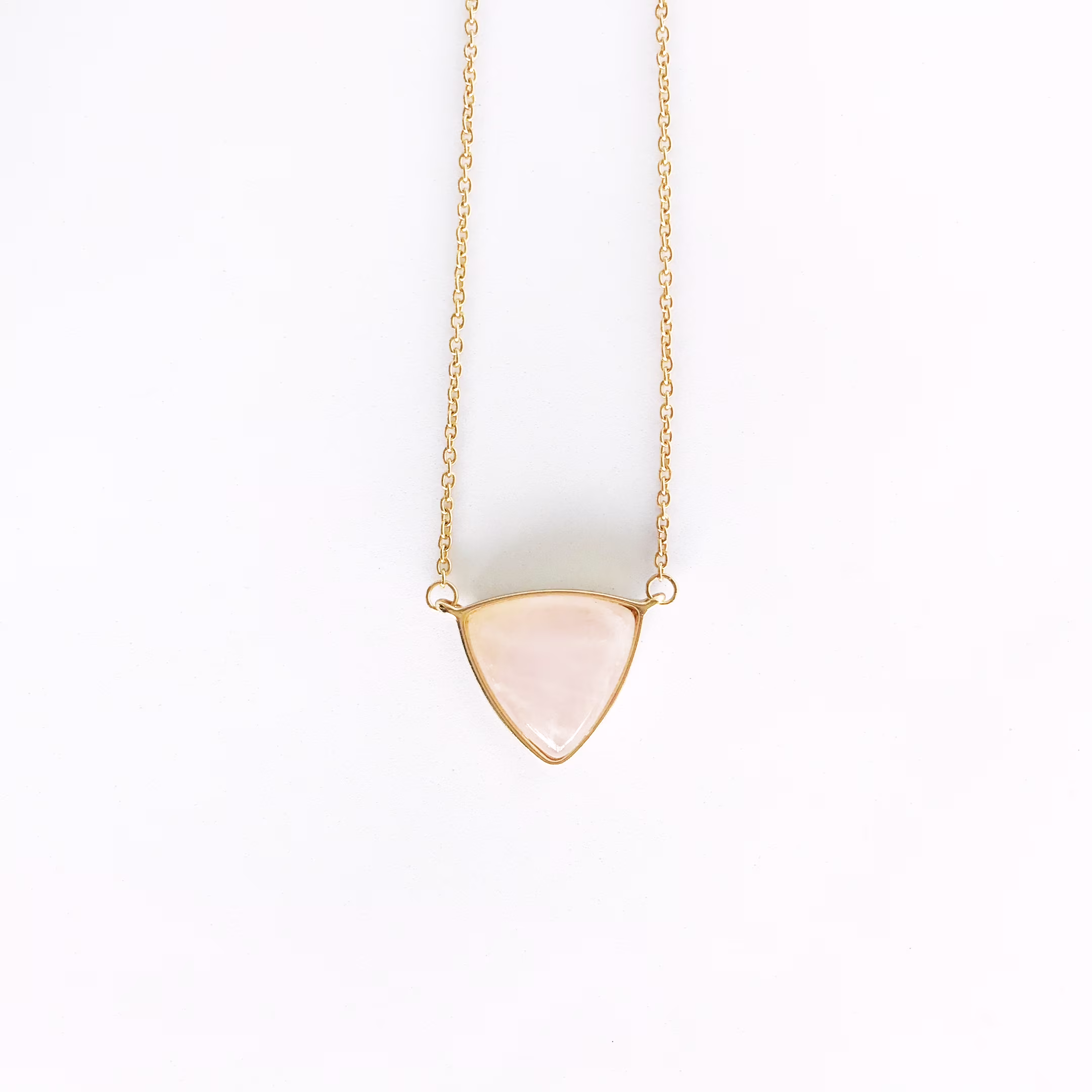 Sanctuary Project by sanctuaire Rose Quartz Triangle Statement Pendant Necklace Light Pink