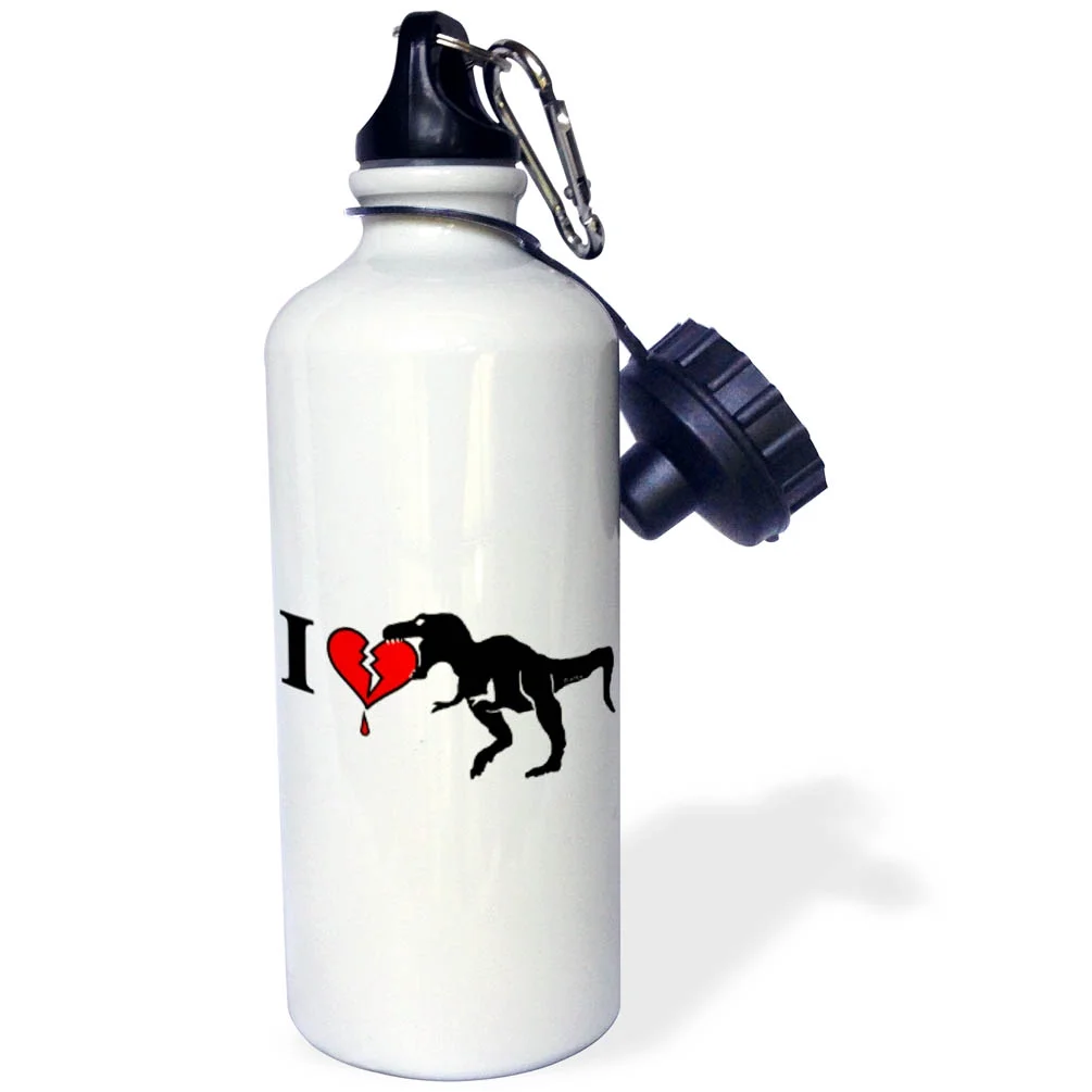 Dinosaur Eats Heart 21 oz Sports Water Bottle wb-12046-1