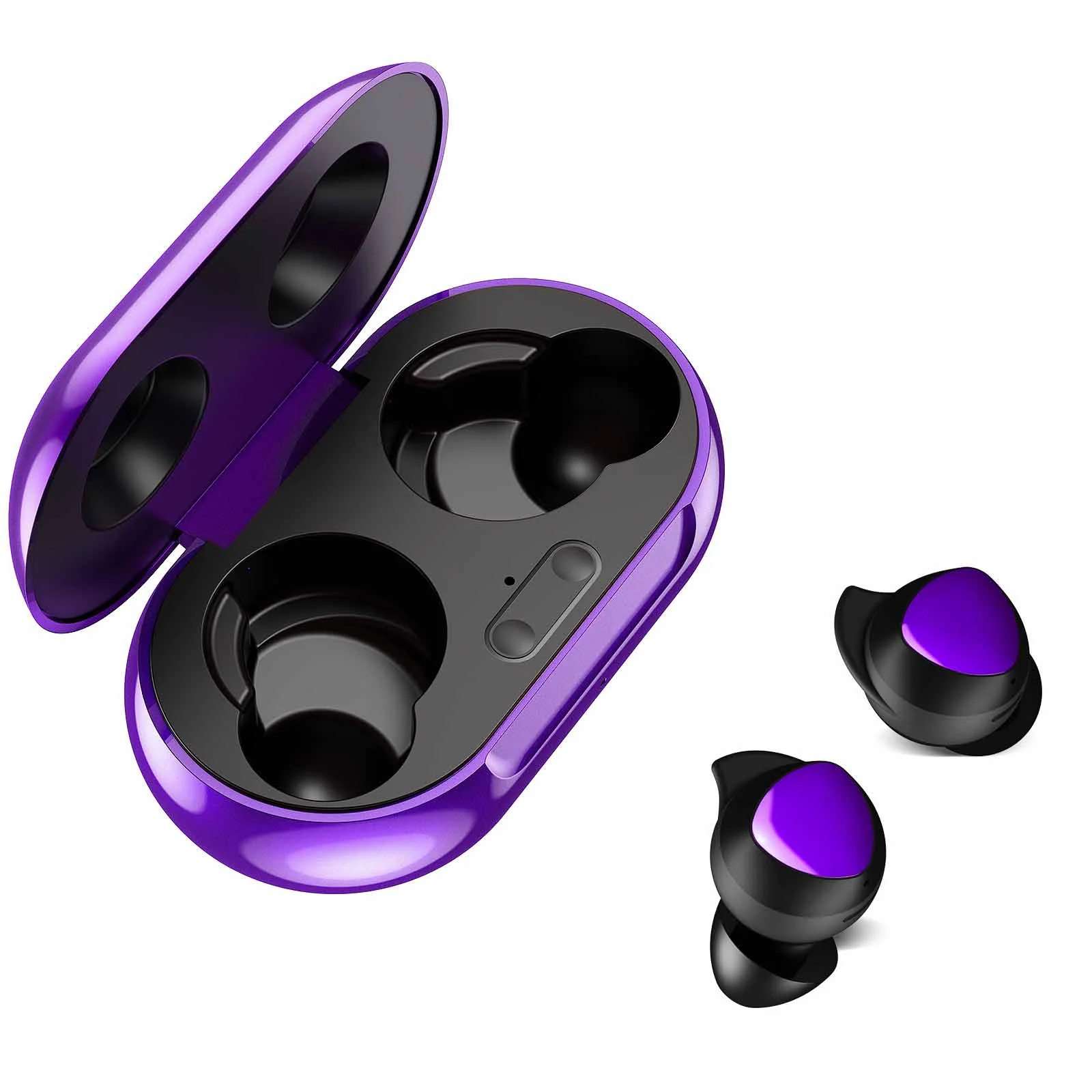 UrbanX Street Buds Plus True Bluetooth Wireless Earbuds For Lenovo K3 Note With Active Noise Cancelling (Charging Case Included) Purple