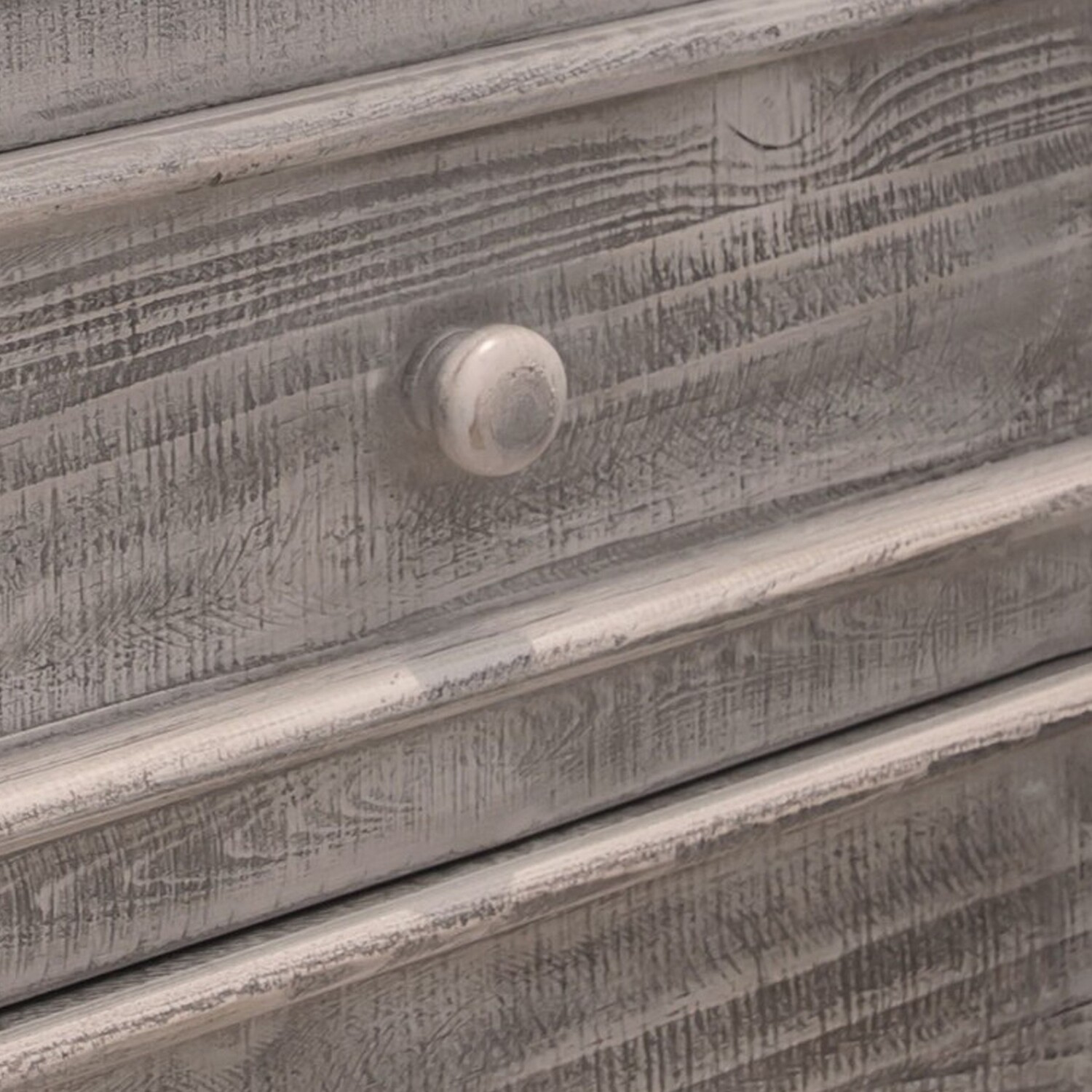 BenJara Zen 32 Inch Nightstand, 3 Drawers, Dual Tone, Gray, Solid Brown Pine Wood