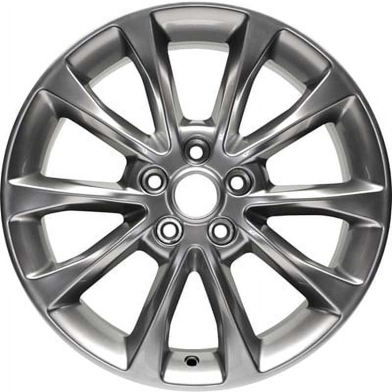 KAI 17 X 7.5 New Aluminum Alloy Wheel Replica, All Painted Medium Metallic Silv W/Black Trim, Fits 2016-2018 Ford Fusion