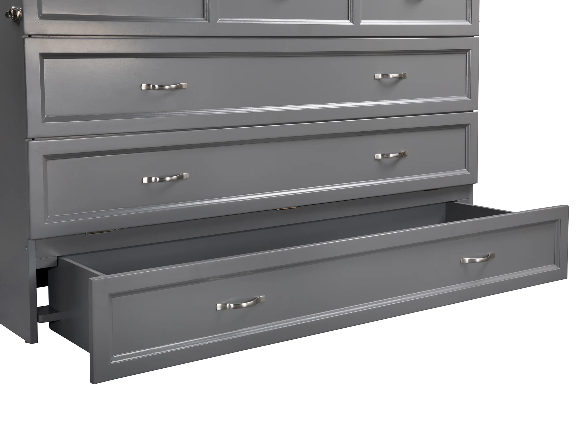 Deerfield Murphy Bed Chest Queen Atlantic Grey with Charging Station