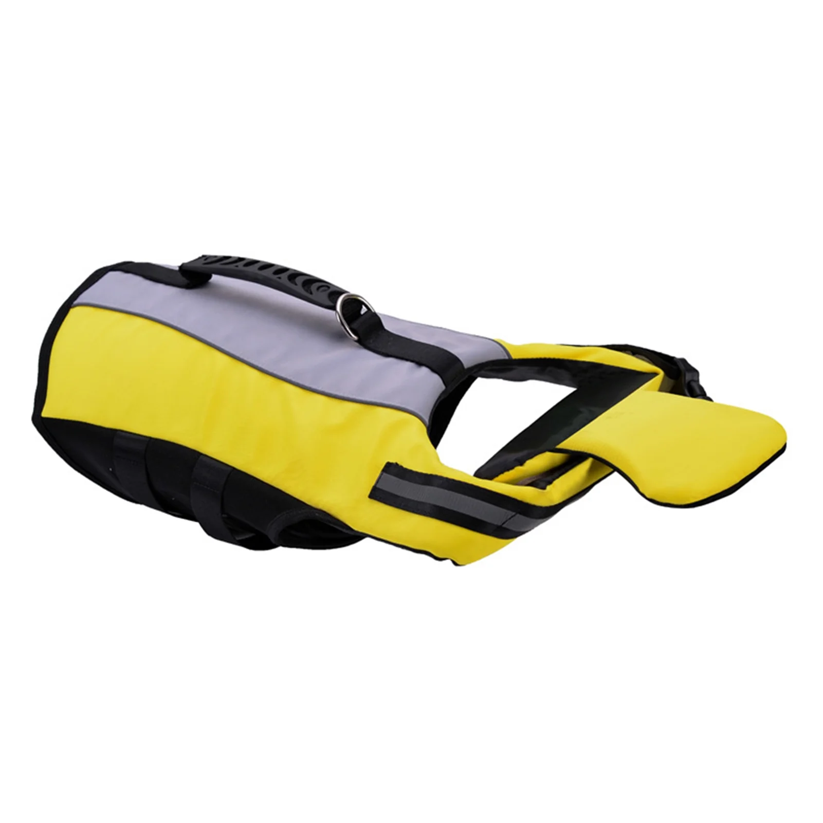 Dog Life Jackets With Handle Reflective Stripes Adjustable Fit Foldable Swimming Floatation Vests