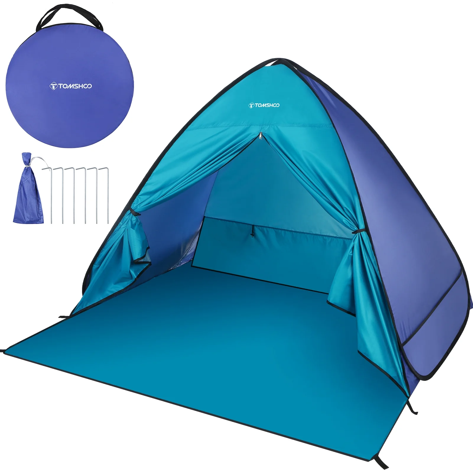 Walmeck  Beach Tent Instant Pop Up Beach Shade Sun Shelter Tent Canopy Cabana with Carry Bag
