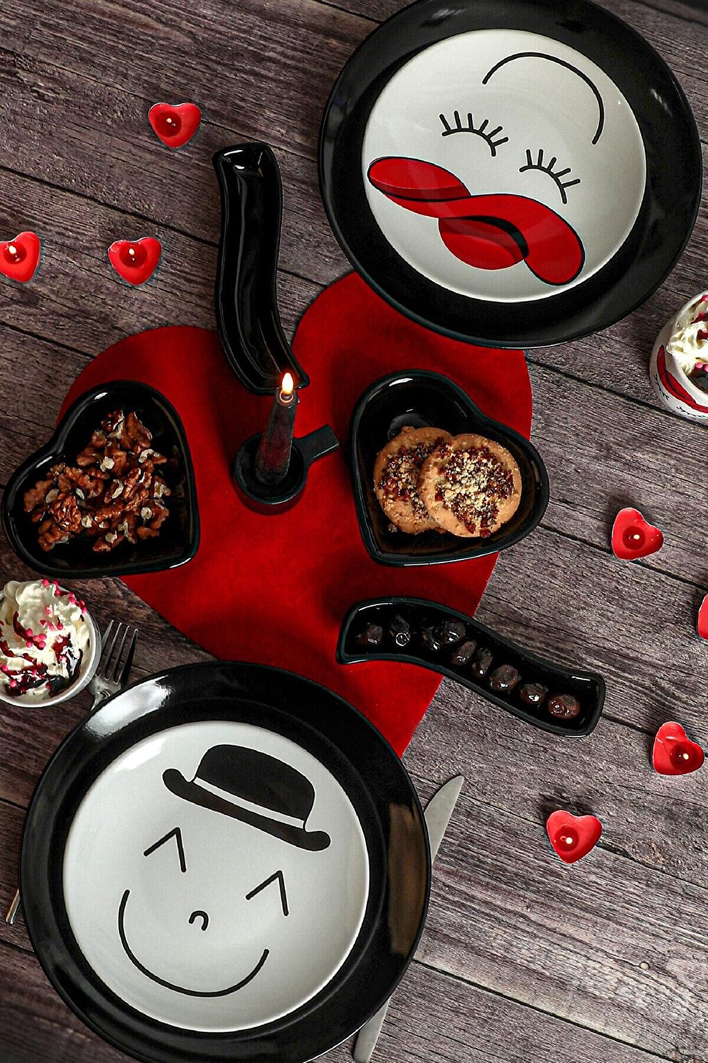 Keramika Gülen face breakfast set 10 pieces 2 people