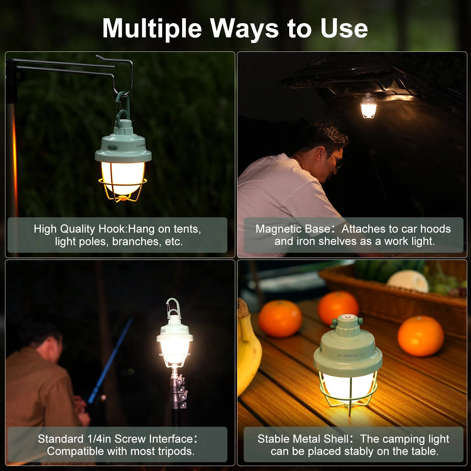 KLARUS CL3 Mini Pinecone Hanging Camping Light Magnetic Base with Sleep Aid Mode,GREEN