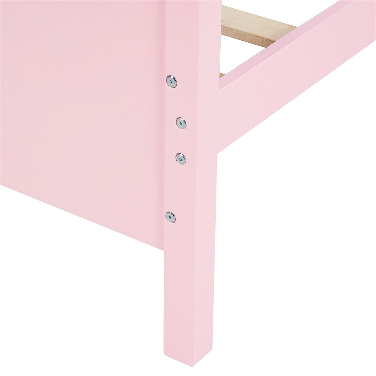 MERAX  Twin Platform Bed with Love Shaped Headboard and Footboard Pink