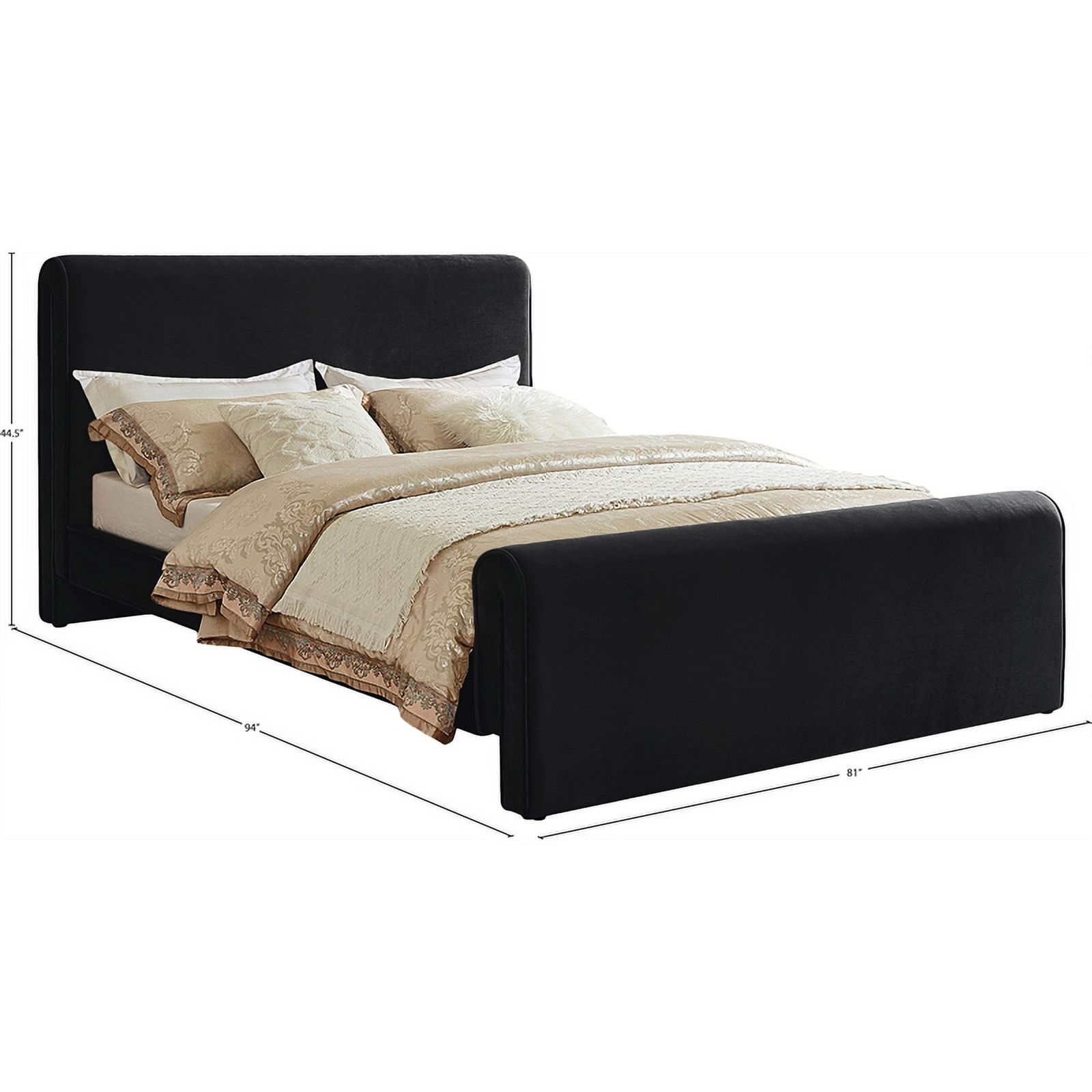 Meridian Furniture Sloan Black Velvet King Bed
