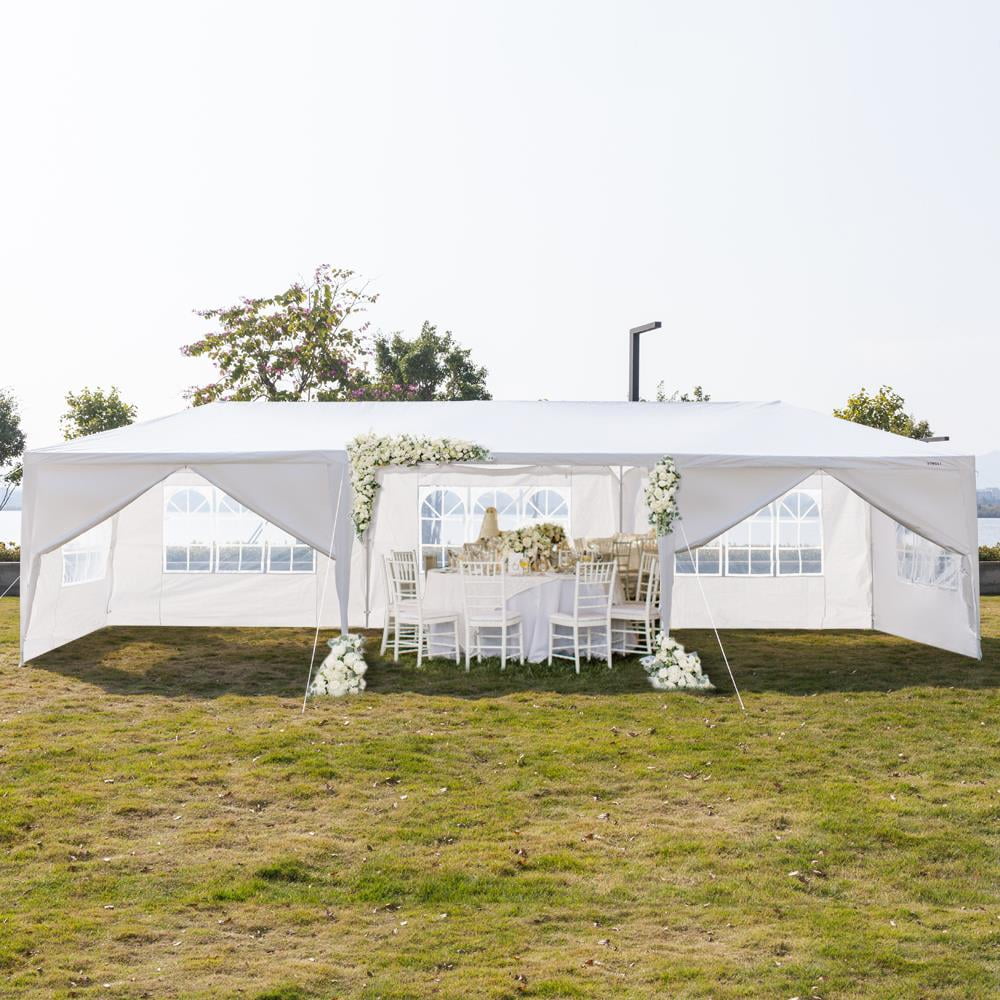 Winado 10'x 30' Canopy Wedding Party Tent w/8 Sidewalls Gazebo Pavilion White