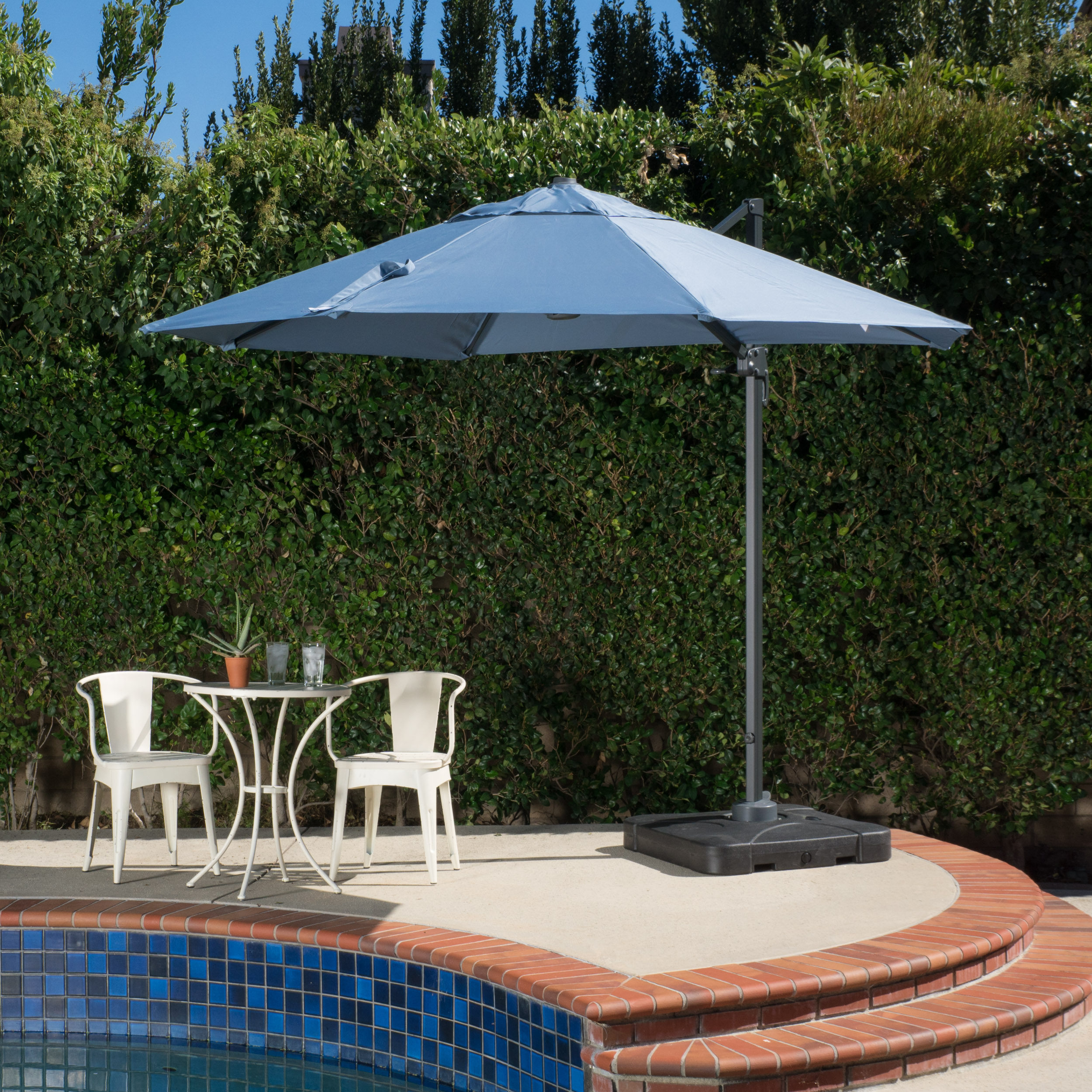 Bayside 9.6 Ft. Outdoor Canopy Sunshade Umbrella, Lavender, Gray, and Black