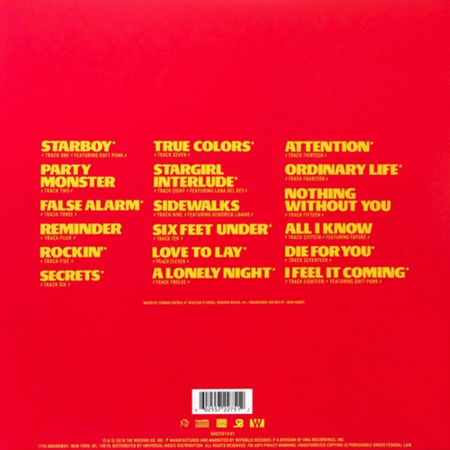 The Weeknd - Starboy - R&B / Soul - Vinyl