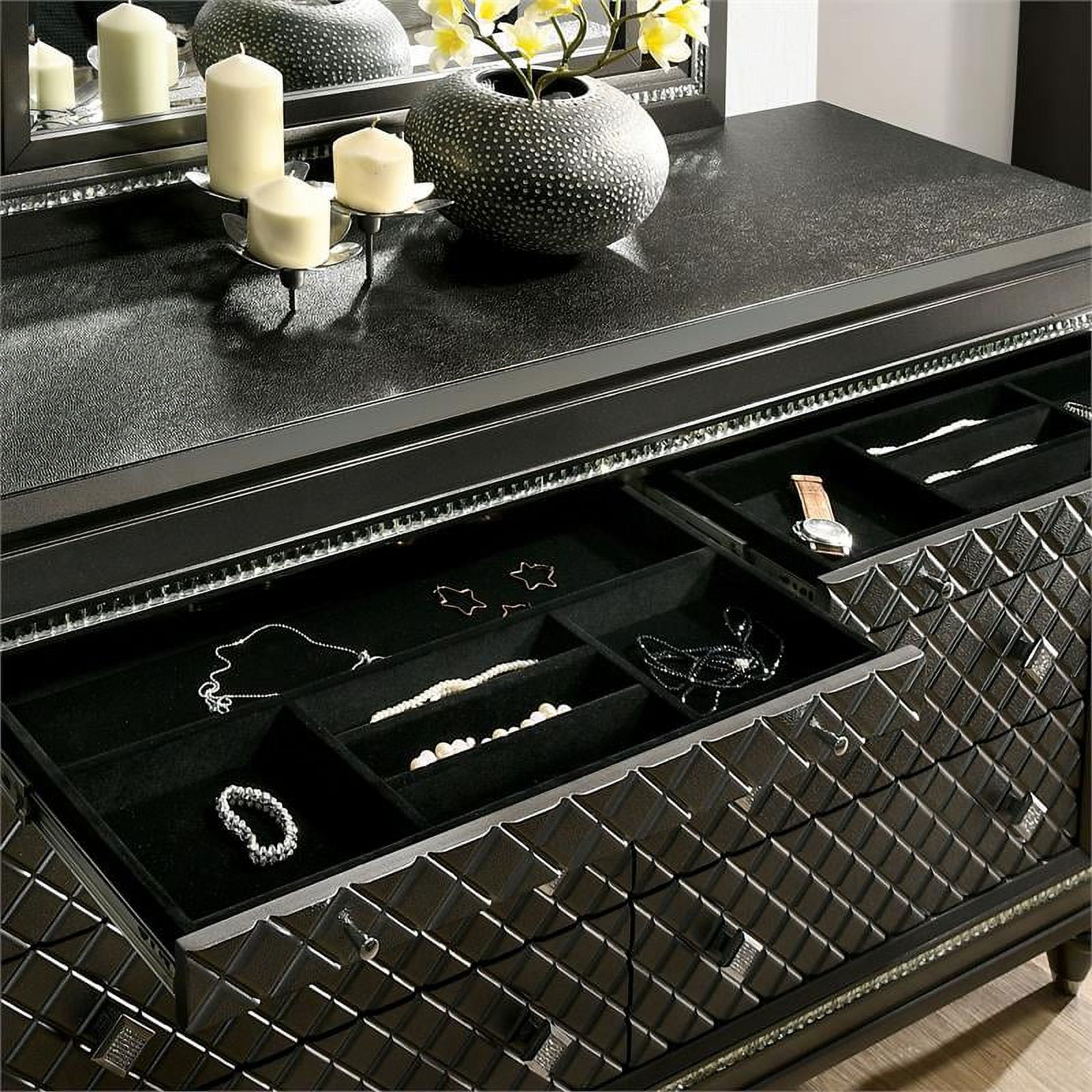 Furniture of America Braylene Wood 8-Drawer Dresser in Metallic Gray