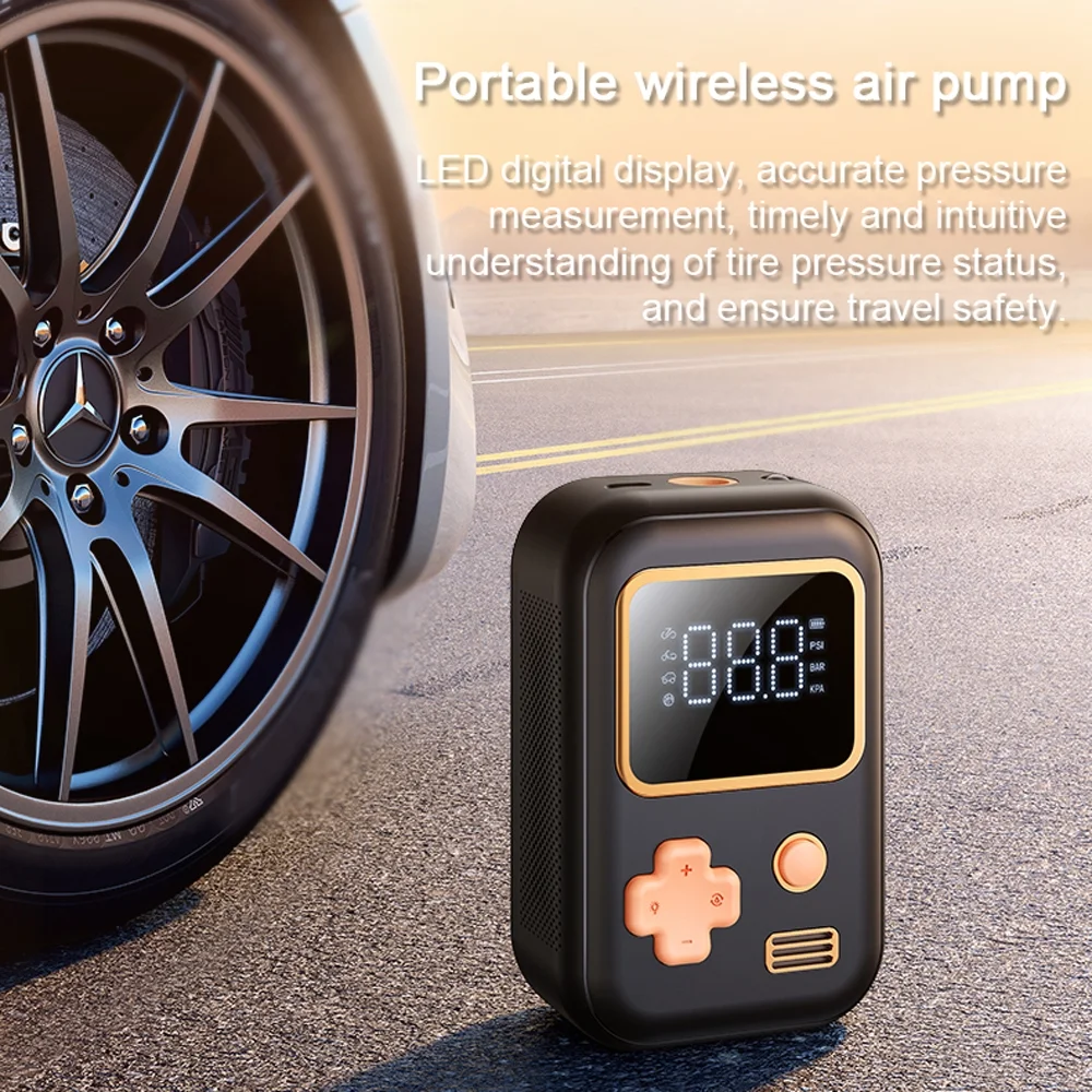 150PSI Car Air Pump Cordless Handheld Air Compressor Portable Electric Tire Inflator with Auto-Off Function for Car Motorcycle Tires Balls