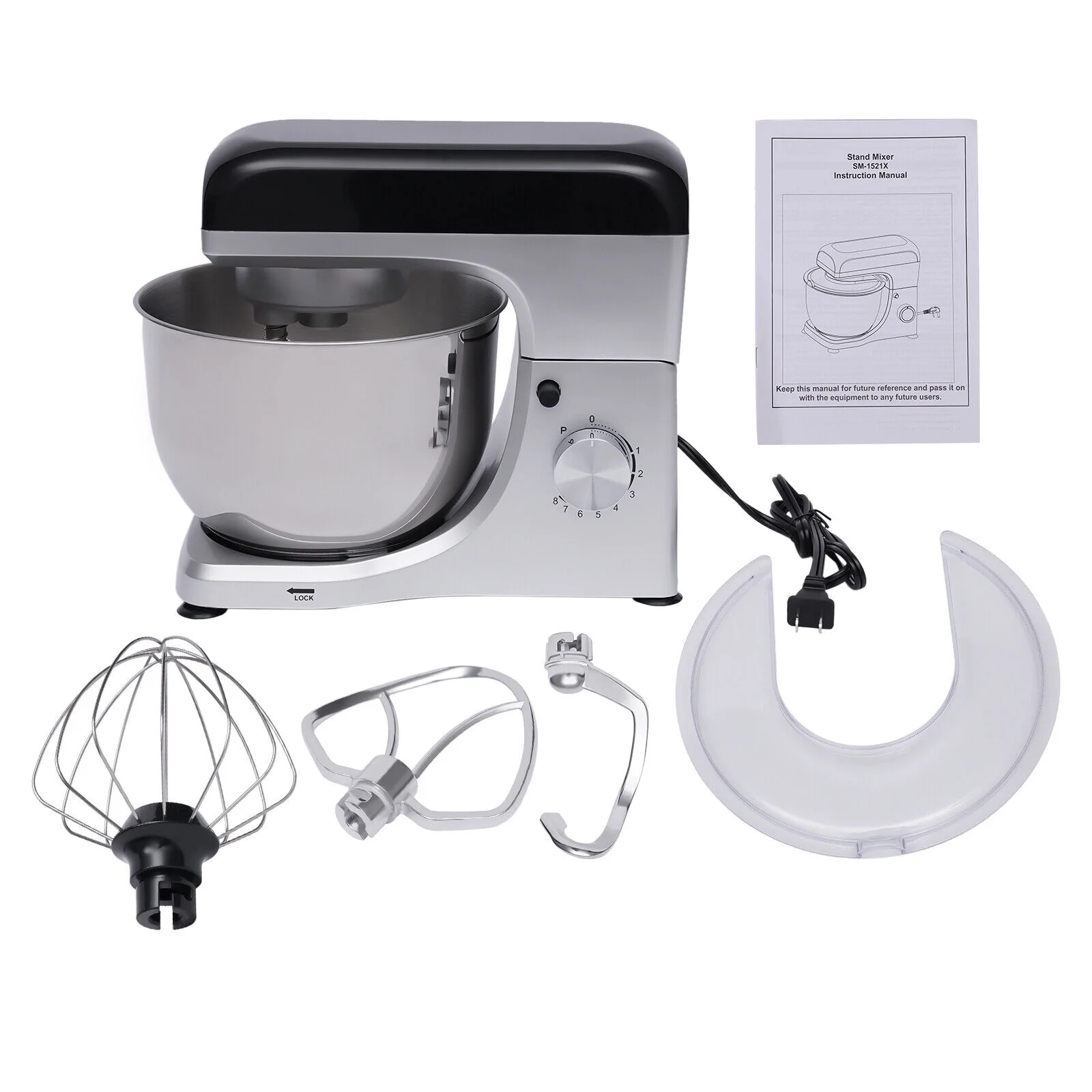TOOL1SHOoo Electric Stand Mixer Speed Adjustable Bread Dough Cream Mixing Tool Kit 1000W
