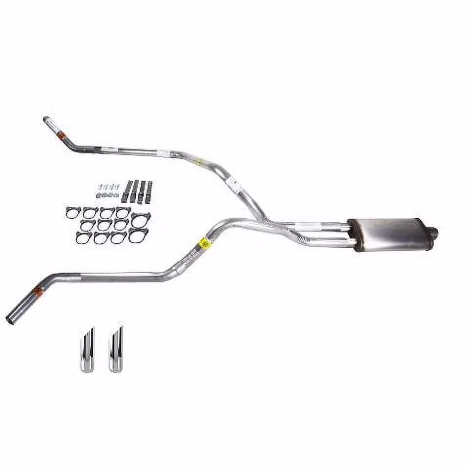Silverado 99-06 dual exhaust 2.5 pipe Stainless muffler SW Tip Corner exit