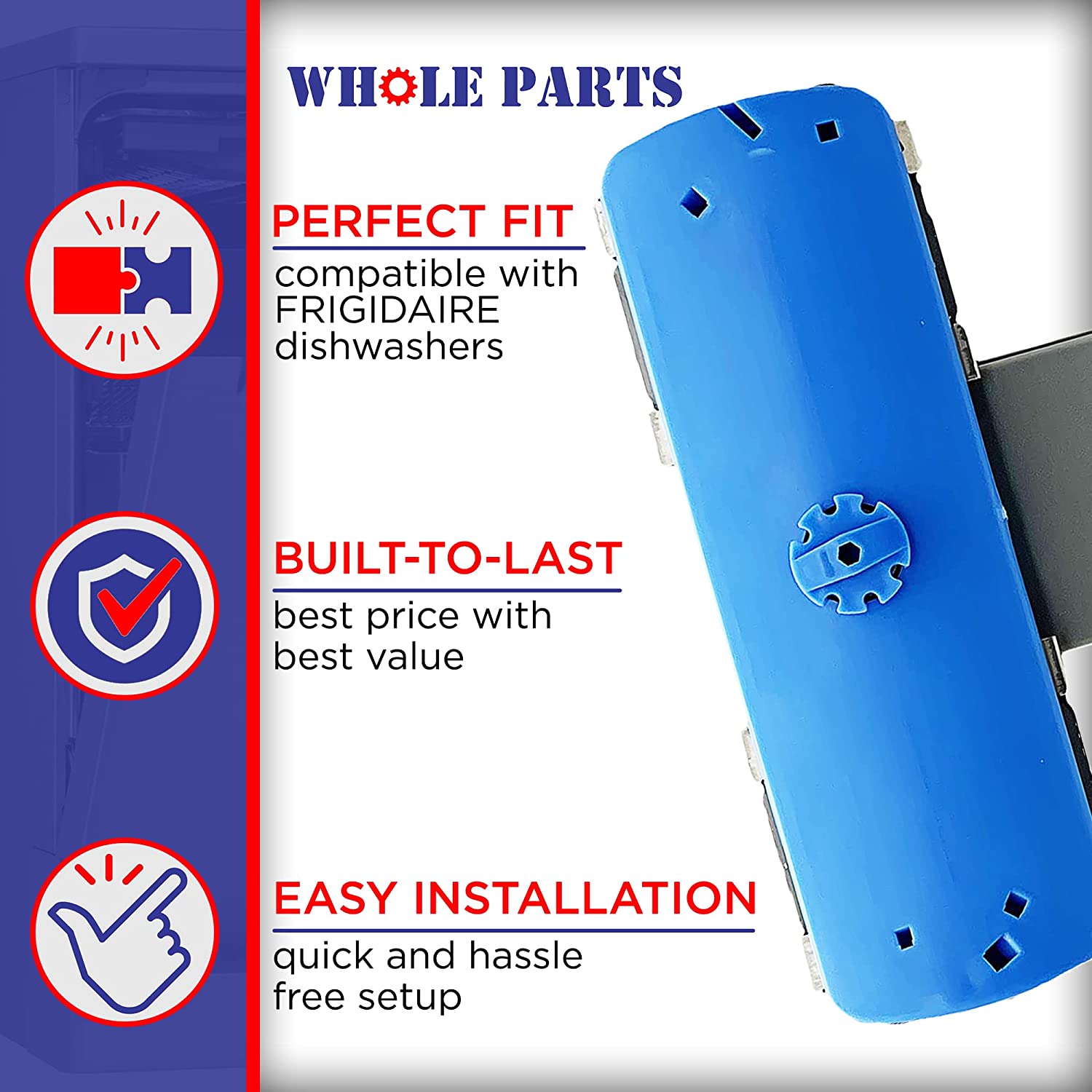 Whole Parts Dishwasher Lower Spray Arm Part # 5304506660 - Replacement and Compatible With Some Frigidaire Dishwashers