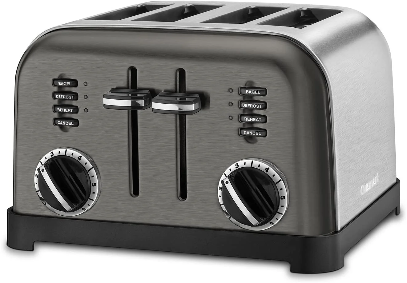 Cuisinart CPT-180BKS Metal Classic Toaster, 4-Slice, Black Stainless