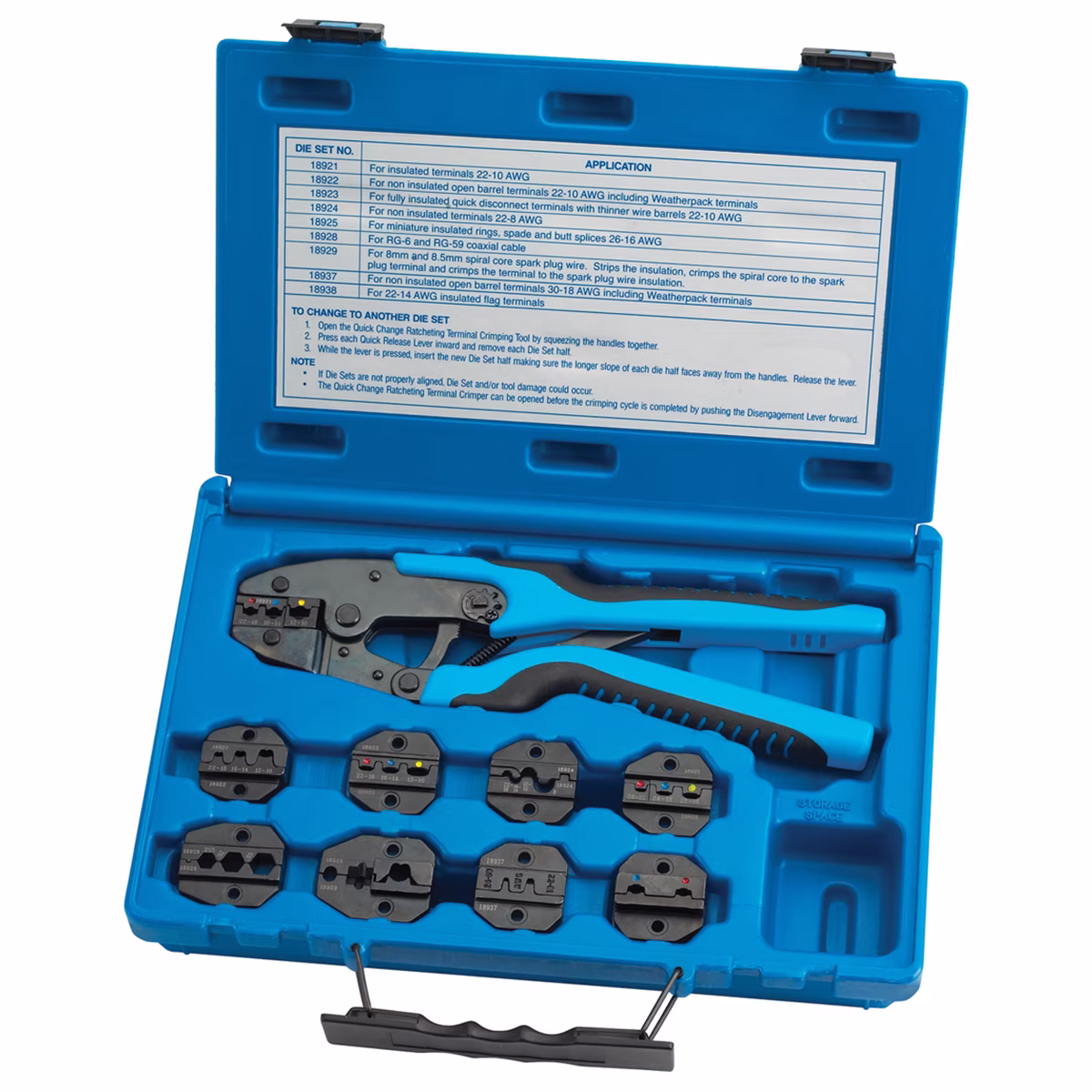 Quick Change Ratcheting Terminal Crimping Kit w/9