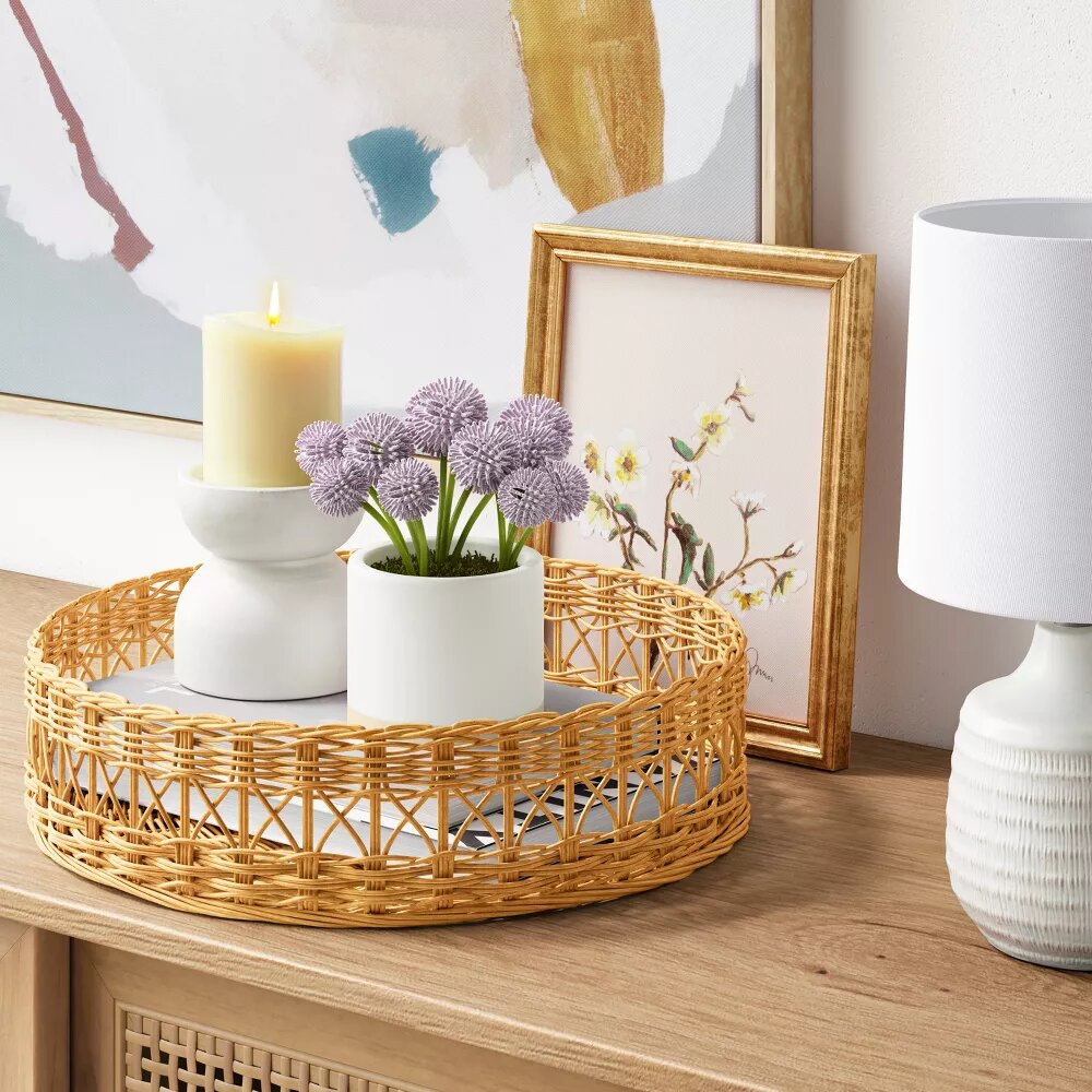Round Multiweave Rattan Tray - Threshold™