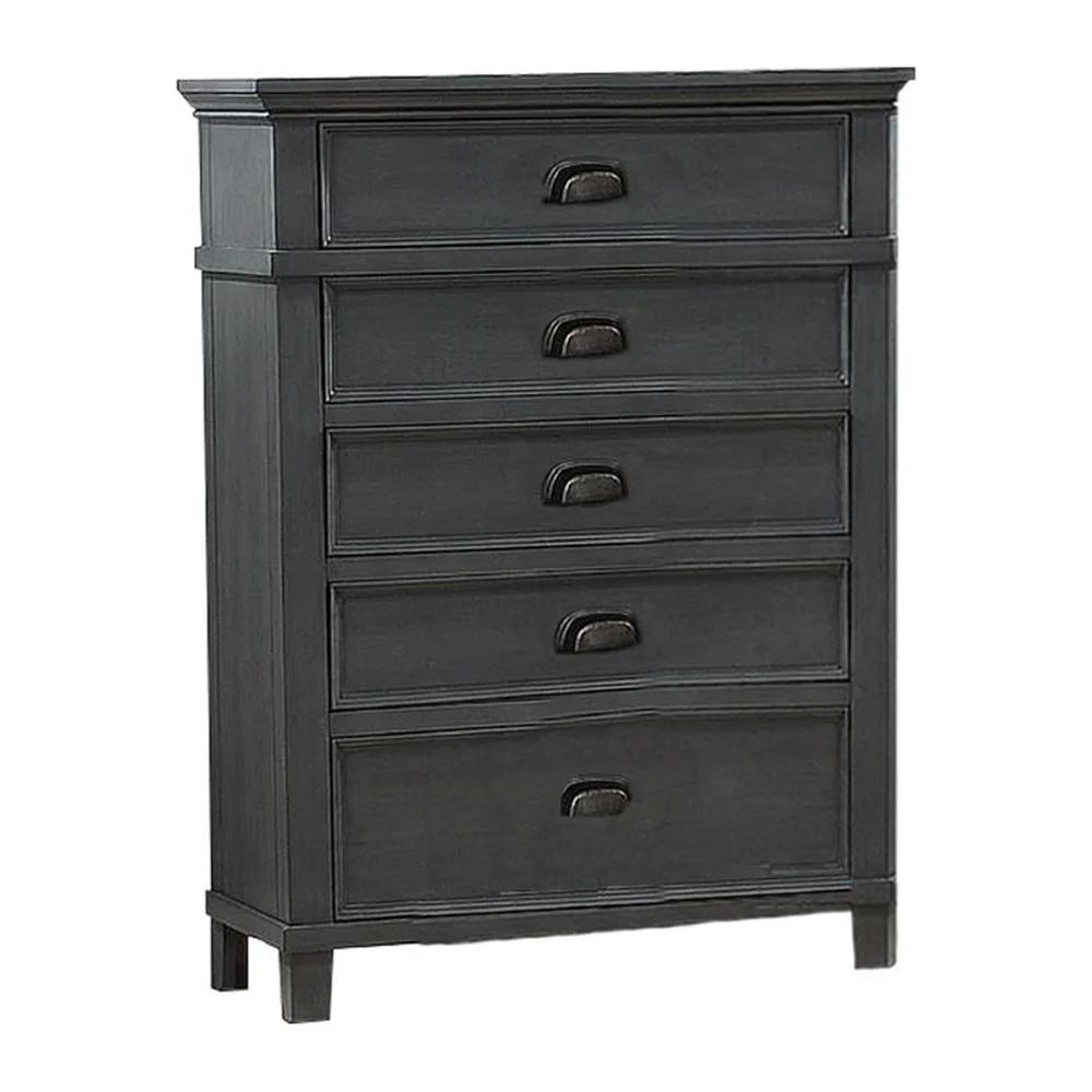 Sandy Platform Cappuccino Wood 6 Piece Bedroom Set in Eastern King