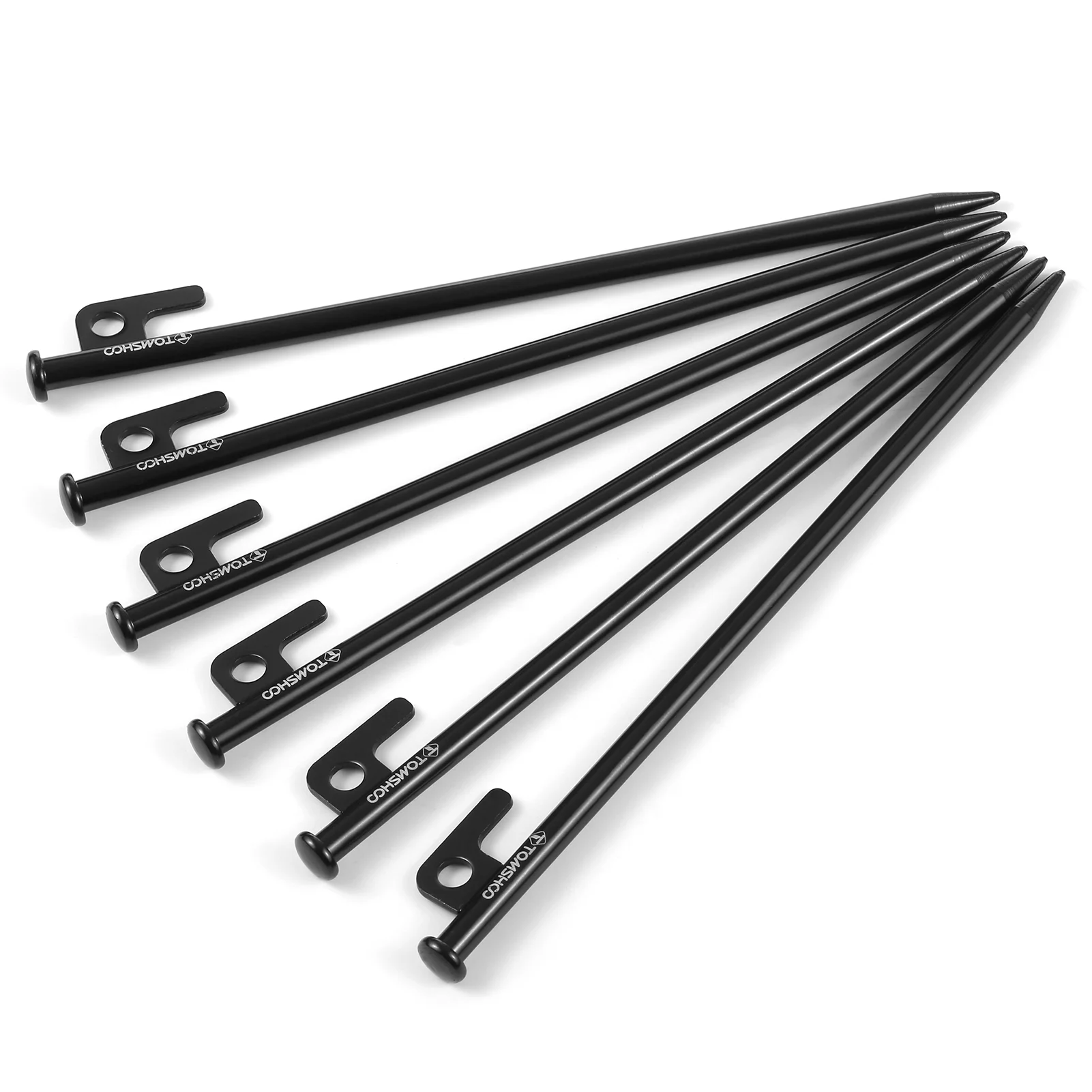 Carevas 8 Inch /12 Inch Tent Pegs 6PCS Heavy Duty Steel Tent Stakes for Outdoor Camping Canopy Awning