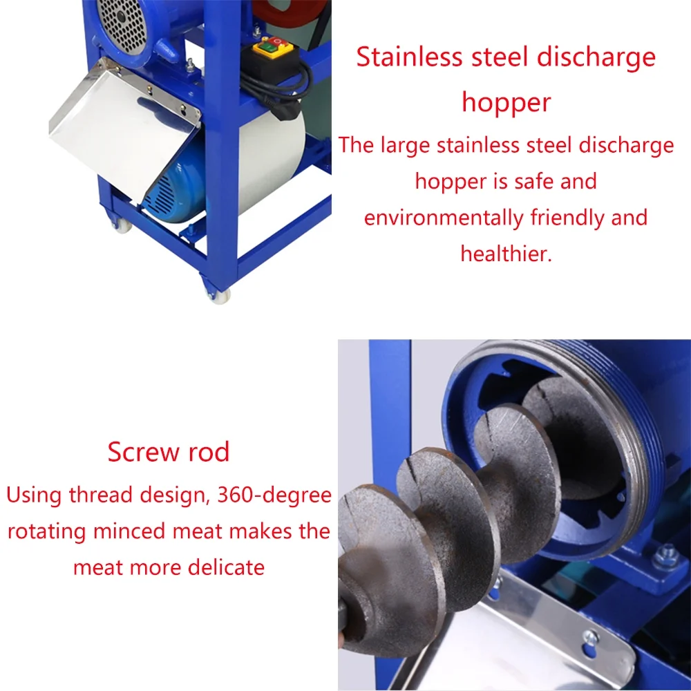 INTBUYING Electric Bone Crusher Meat Fish Chicken Bones Grinder Crusher Mincer Feed Processer 220V 2.2KW