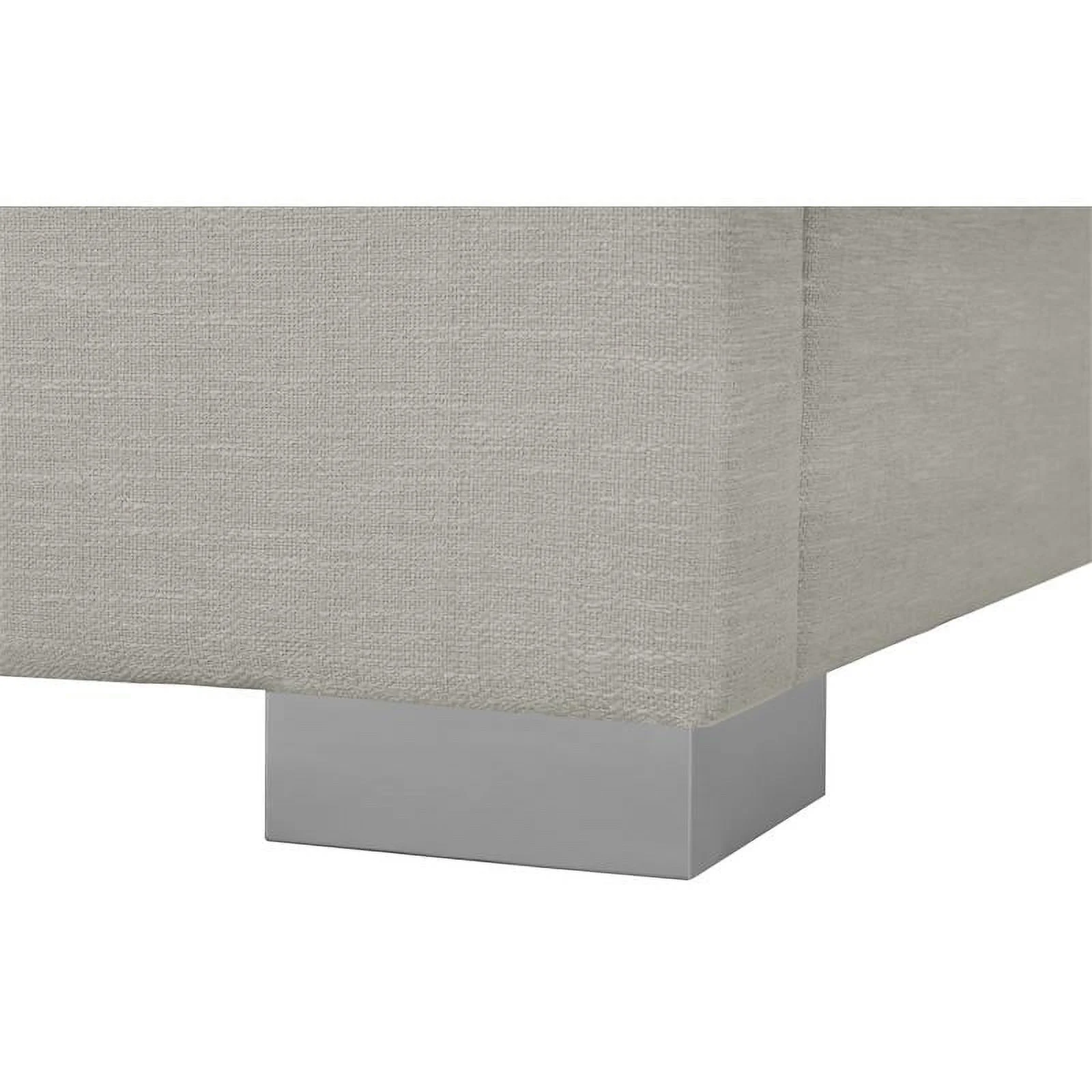 Meridian Furniture Pierce Beige Linen Textured Fabric King Bed
