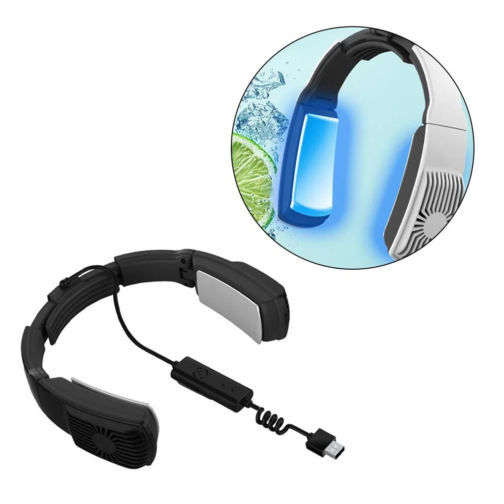 Headset Designed Conditioning USB Powered Wind ​​for Home Outdoor Sports - Black A