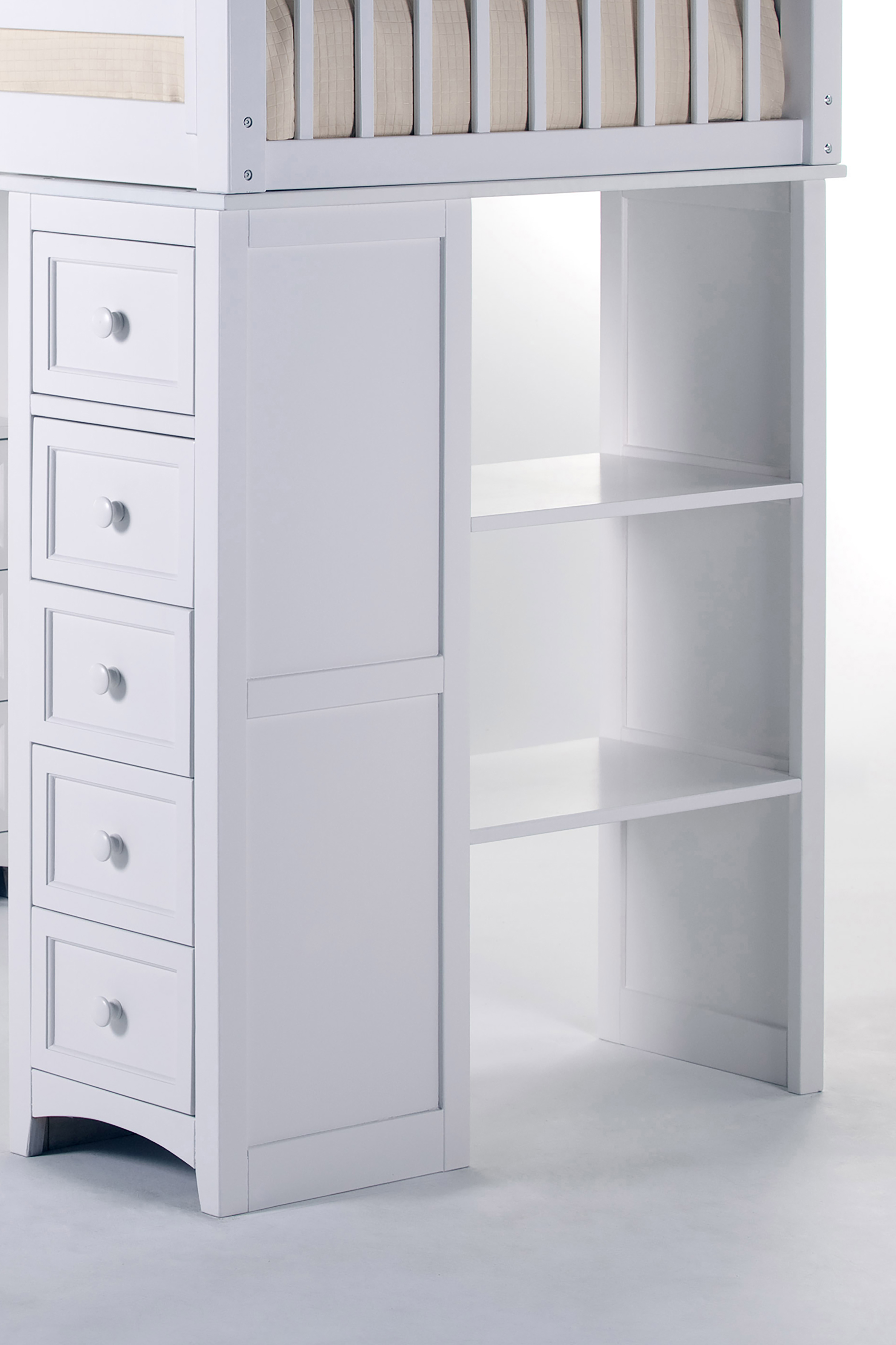 NE Kids School House Student Loft Bed, White