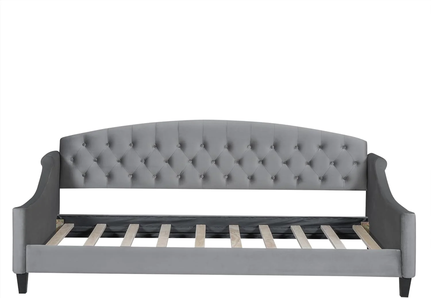 Modern Luxury Tufted Button Upholstered Daybed, Twin Size Daybed with Button Tufted Backrest, Space-Saving Design, Wood Sofa Bed Frame with Wood Slat Support for Kids Teens