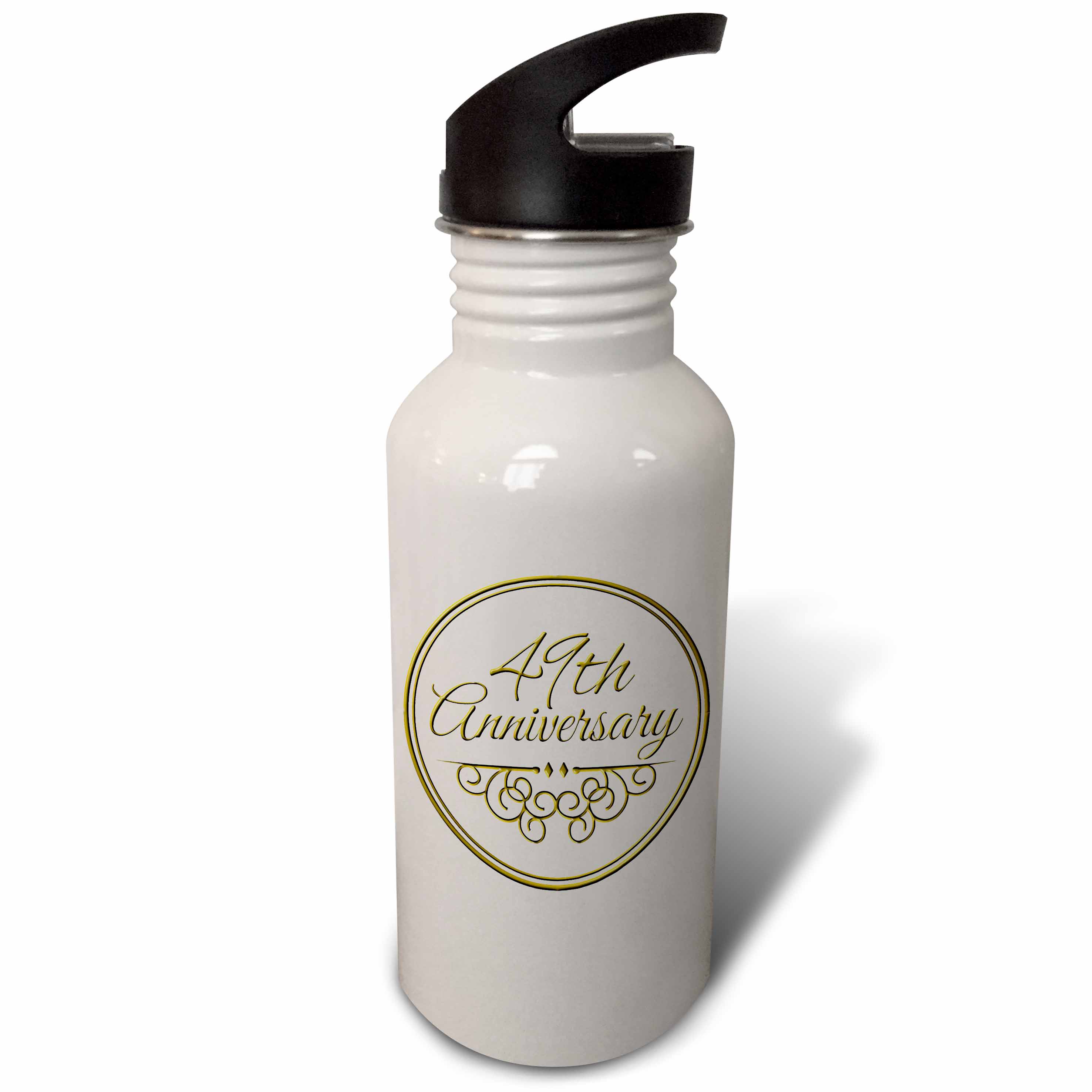 49th Anniversary gift - gold text for celebrating wedding anniversaries - 49 years married together 21 oz Sports Water Bottle wb-154491-1