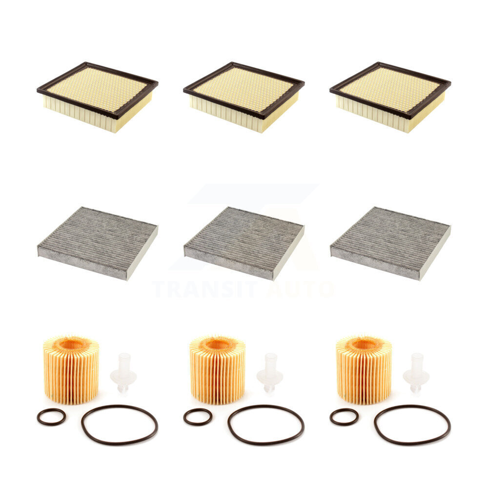 PUR 3x Air + 3x Cabin + 3x Engine Cartridge Oil Filter (9 Total) Kit for Car 2016-2017 Lexus NX200t OE Part Number 8713930100 KFM-101895