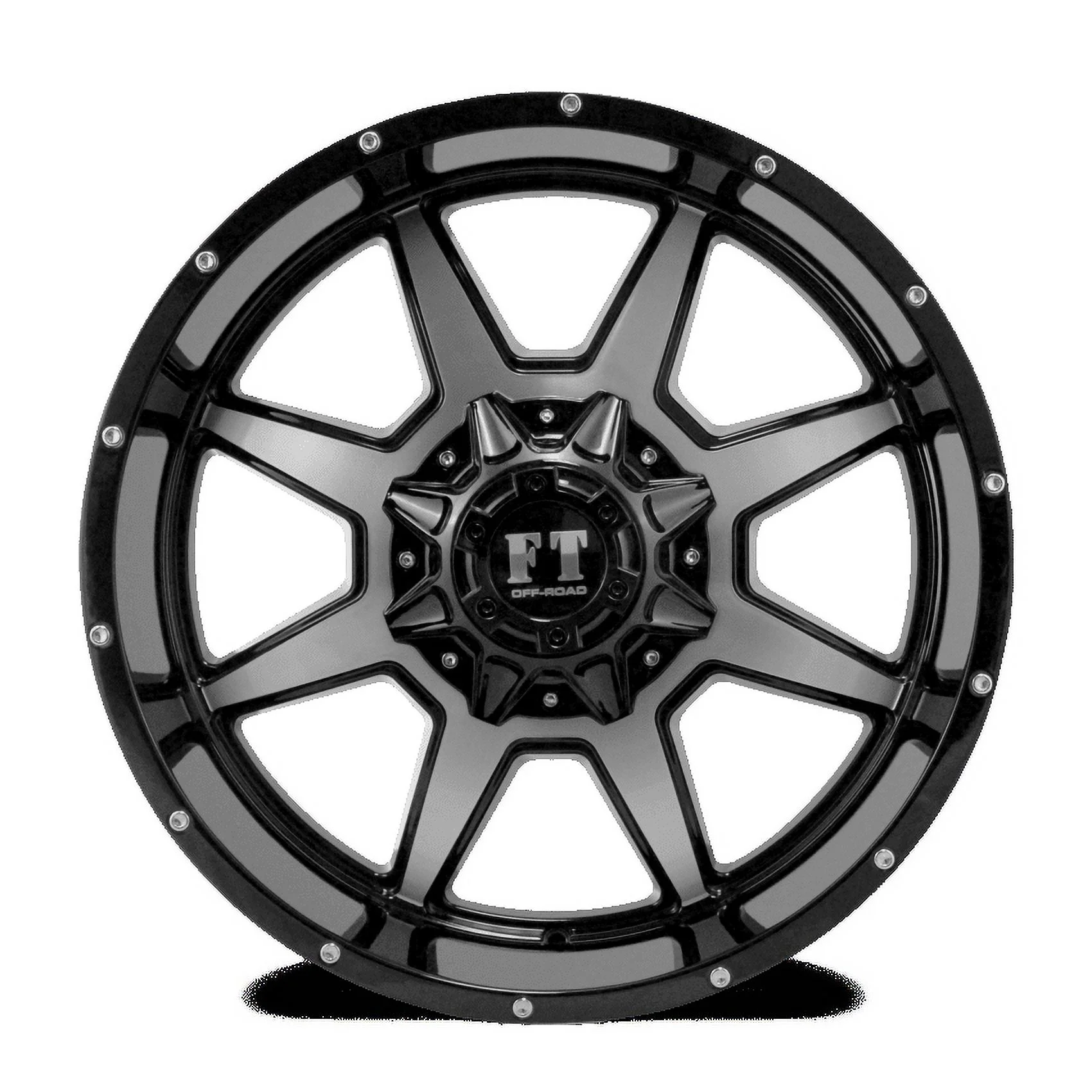 20X12 6-139.7 Off Road FT-2 Machined Face/Black -44/108