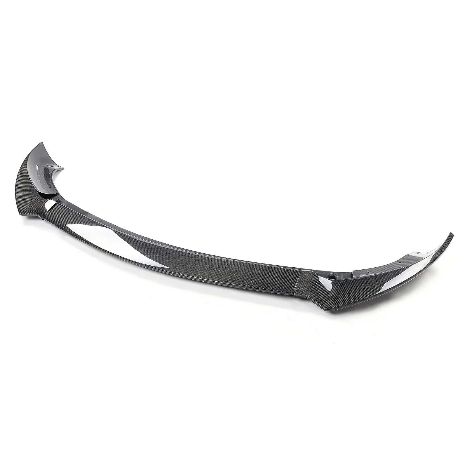 Ikon Motorsports Front Bumper Lip Compatible With 2020-2023 Tesla Model Y 4-Door Track Pack Style Carbon Fiber Gloss Black Front Bumper Lip Spoiler Splitter 3PCS