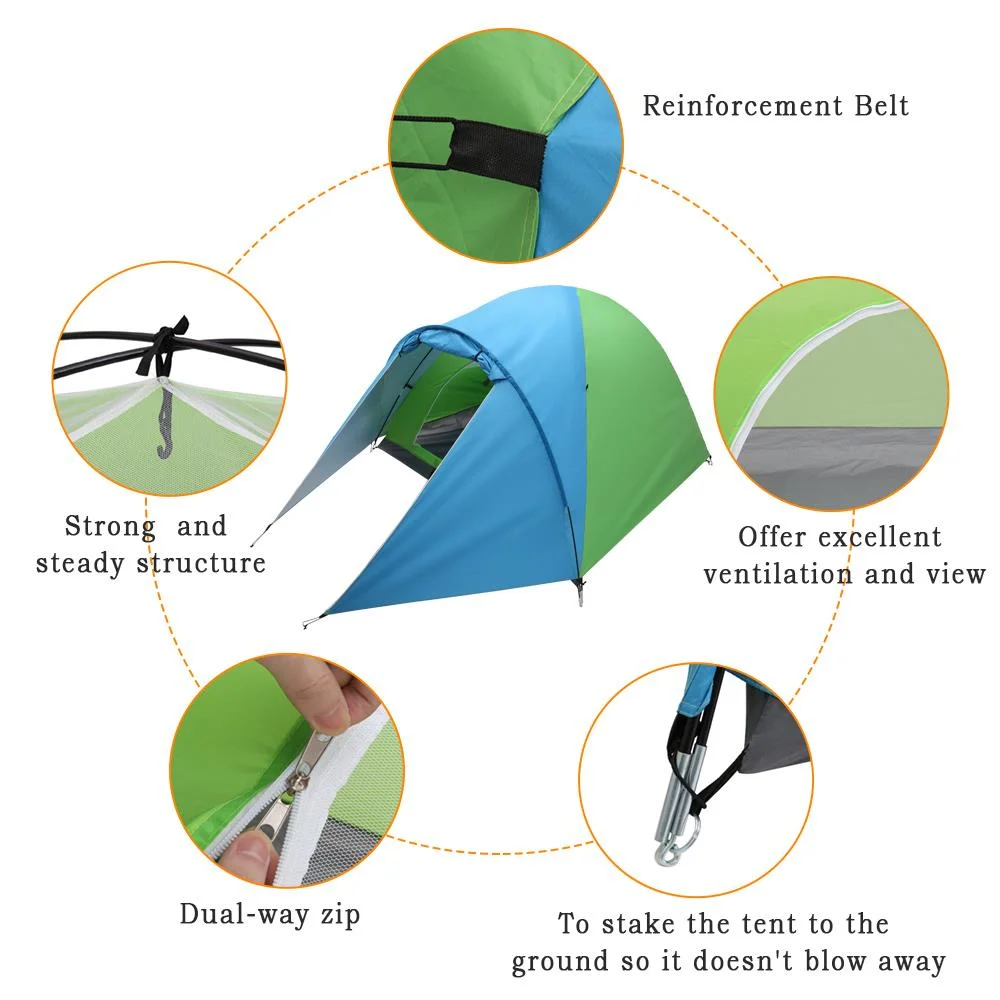 UBesGoo Instant Cabin Tent Waterproof Oxford Fabric Blue & Green