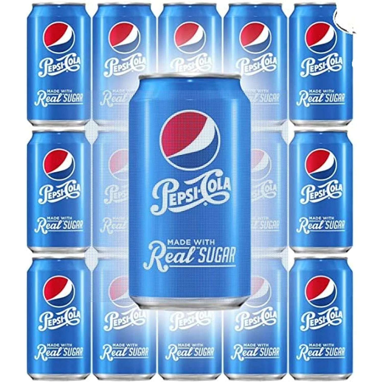 Pepsi Soda With Real Sugar, 12 Fl Oz Can (Pack Of 15, Total Of 180 Oz) Pop