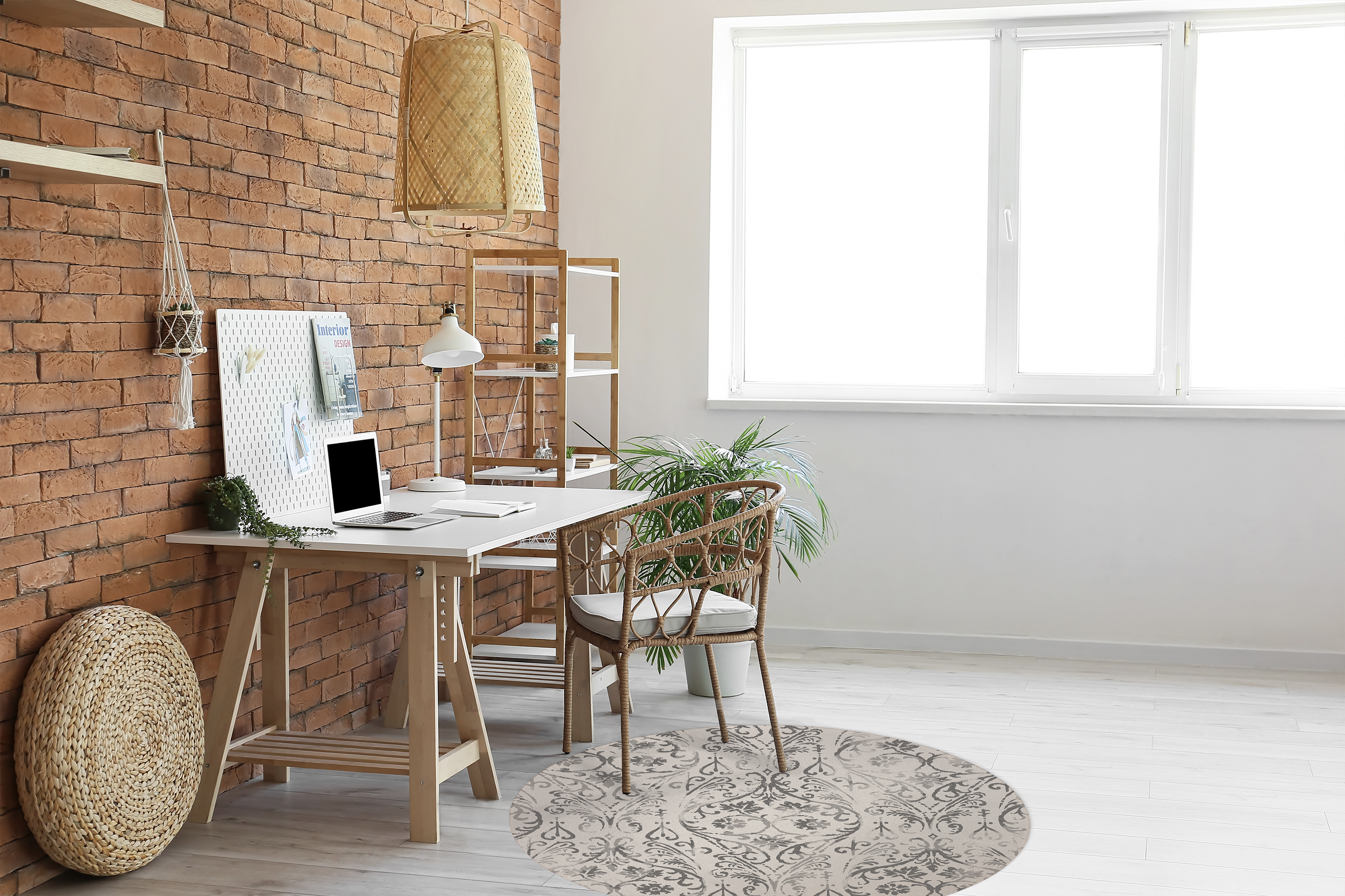 MOD DAMASK IVORY Area Rug By Kavka Designs