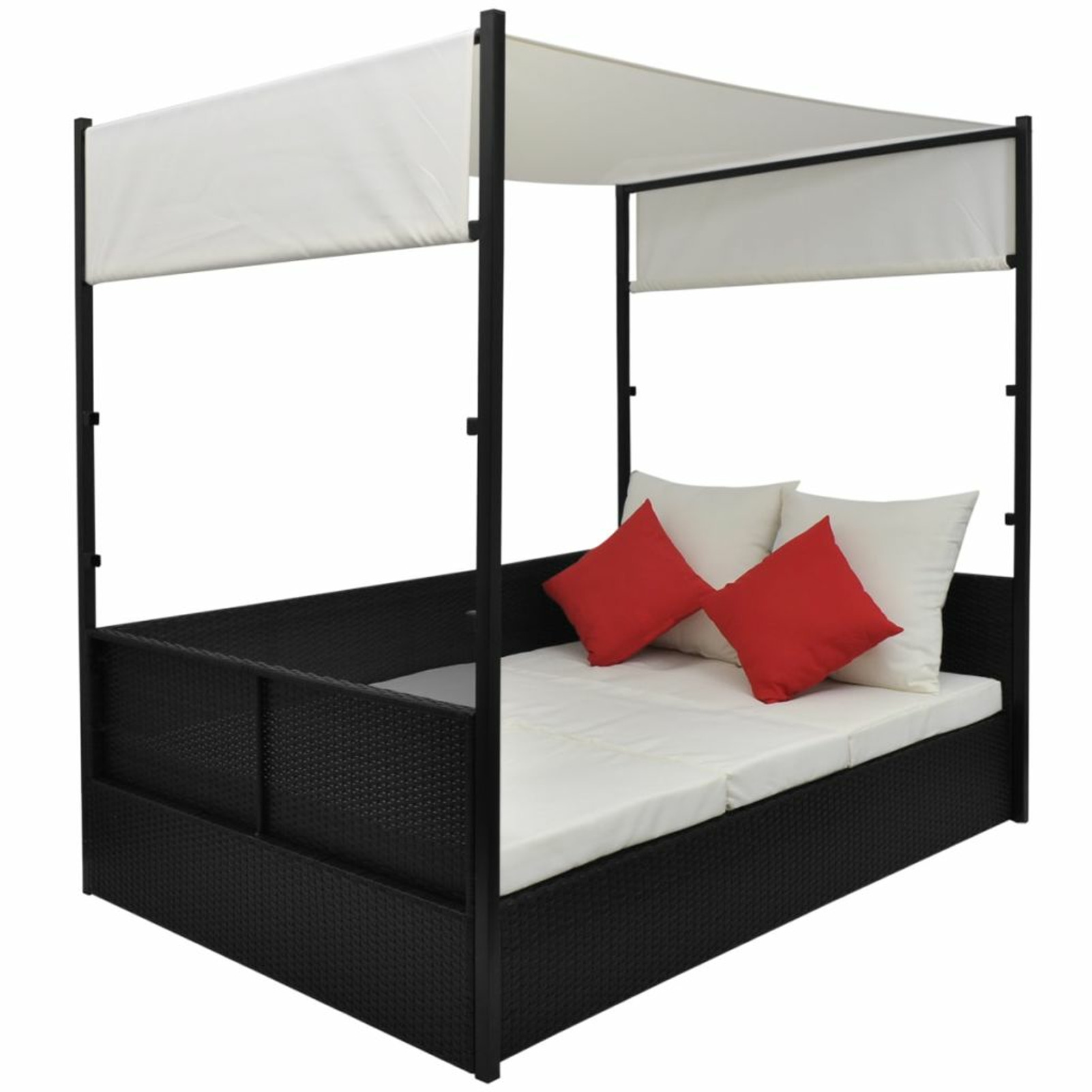 Carevas Patio Bed with Canopy Black 74.8