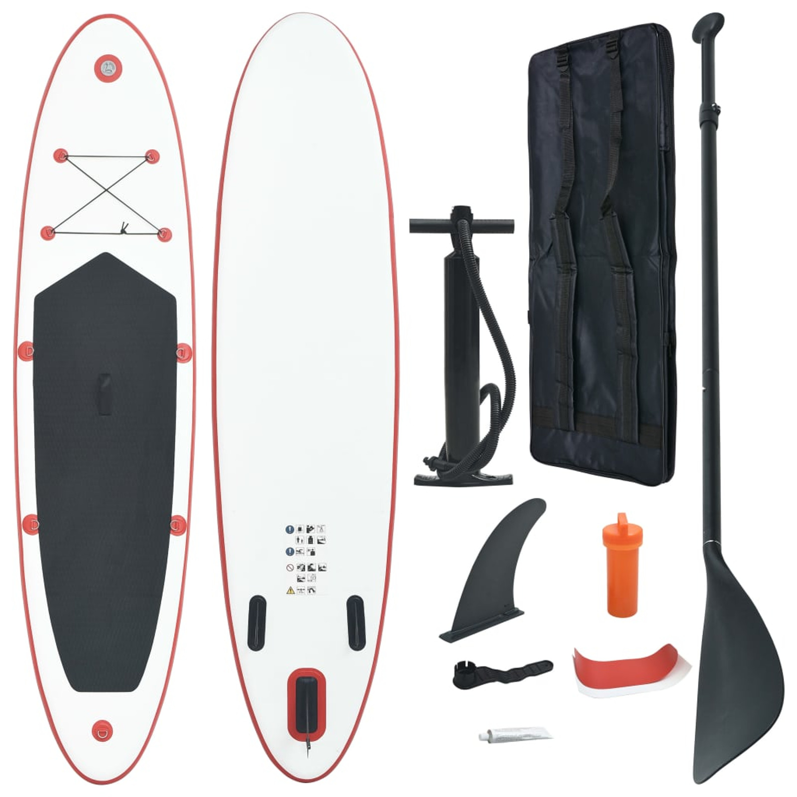 Dcenta Inflatable Paddle Board Set Beach Surfing Board with Oar, Fin, Hand Pump, Repair Kit and Carrying Bag Surfboard for Adults