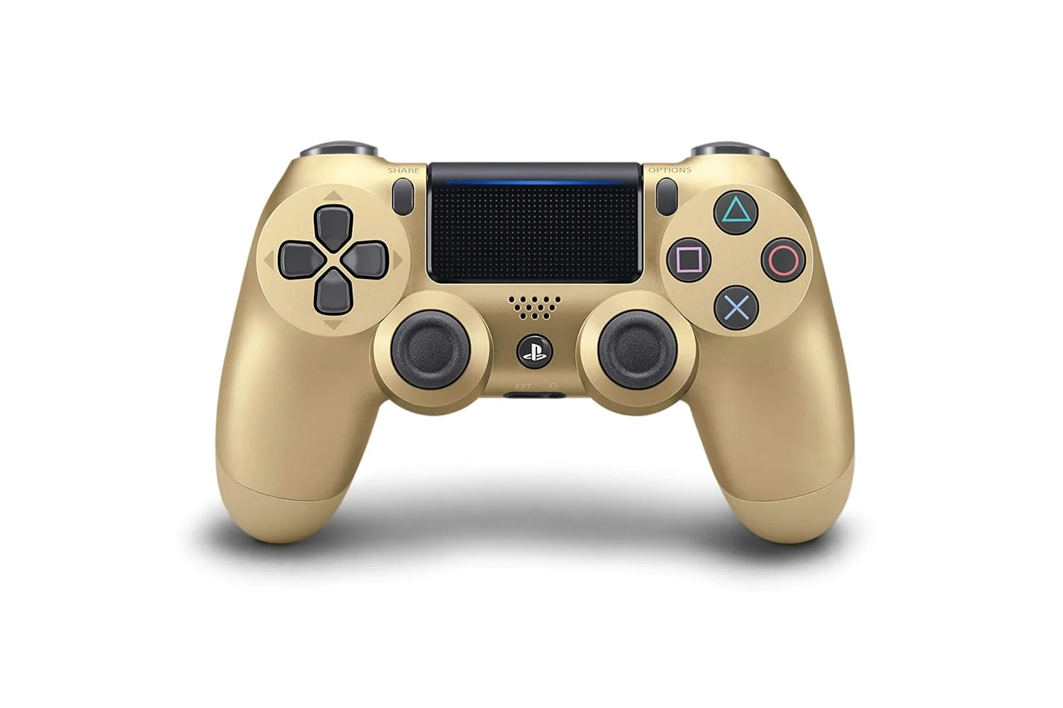 Like New PlayStation 4 DualShock Wireless Gold Controller with Earbuds BOLT AXTION Bundle