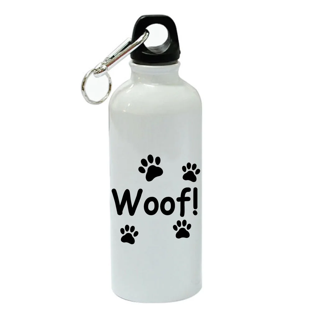 Woof White Aluminum Sports 20 oz Water Bottle