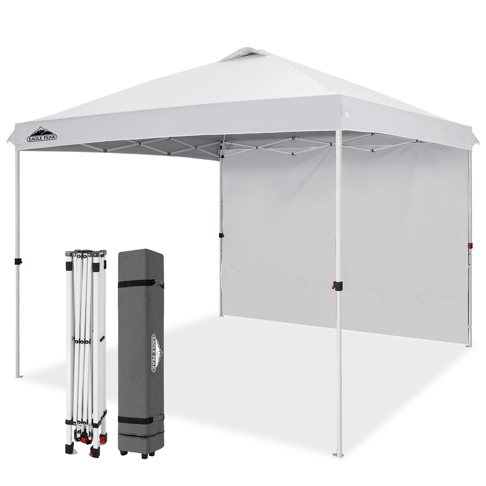 EAGLE PEAK 10 x 10 Pop up Canopy Tent with 1 Detachable Sidewall, Instant Outdoor Folding Shelter