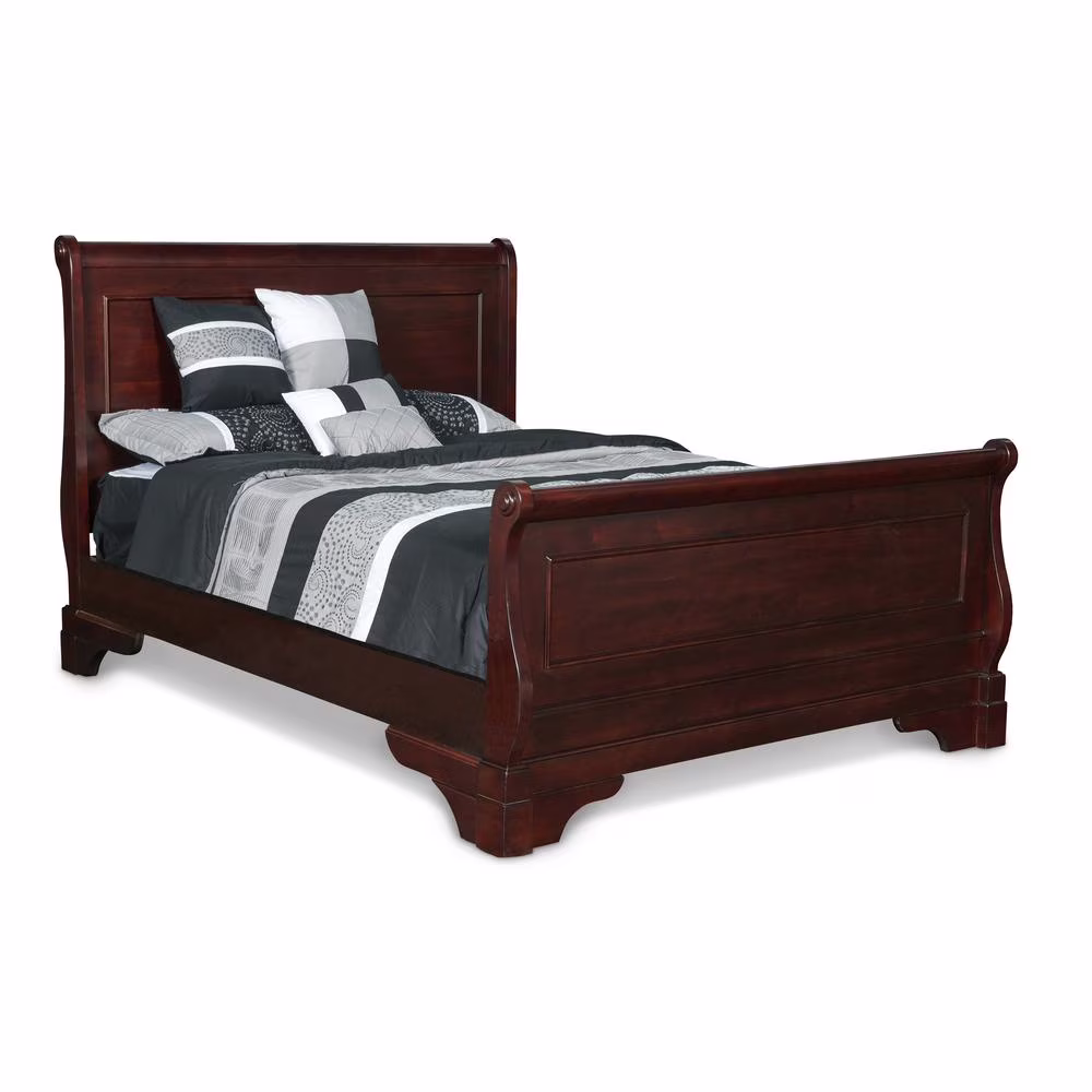 New Classic Versailles Wood California King Bed in Bordeaux Cherry