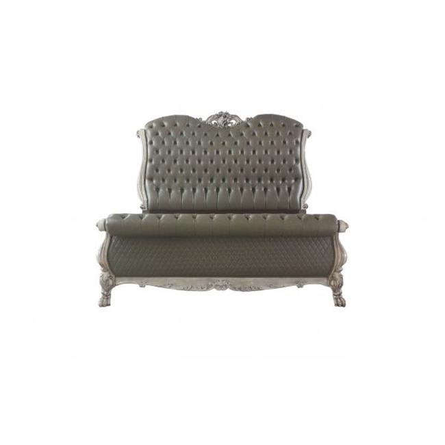 Acme Furniture  Dresden Eastern King Bed, Vintage Bone White & PU