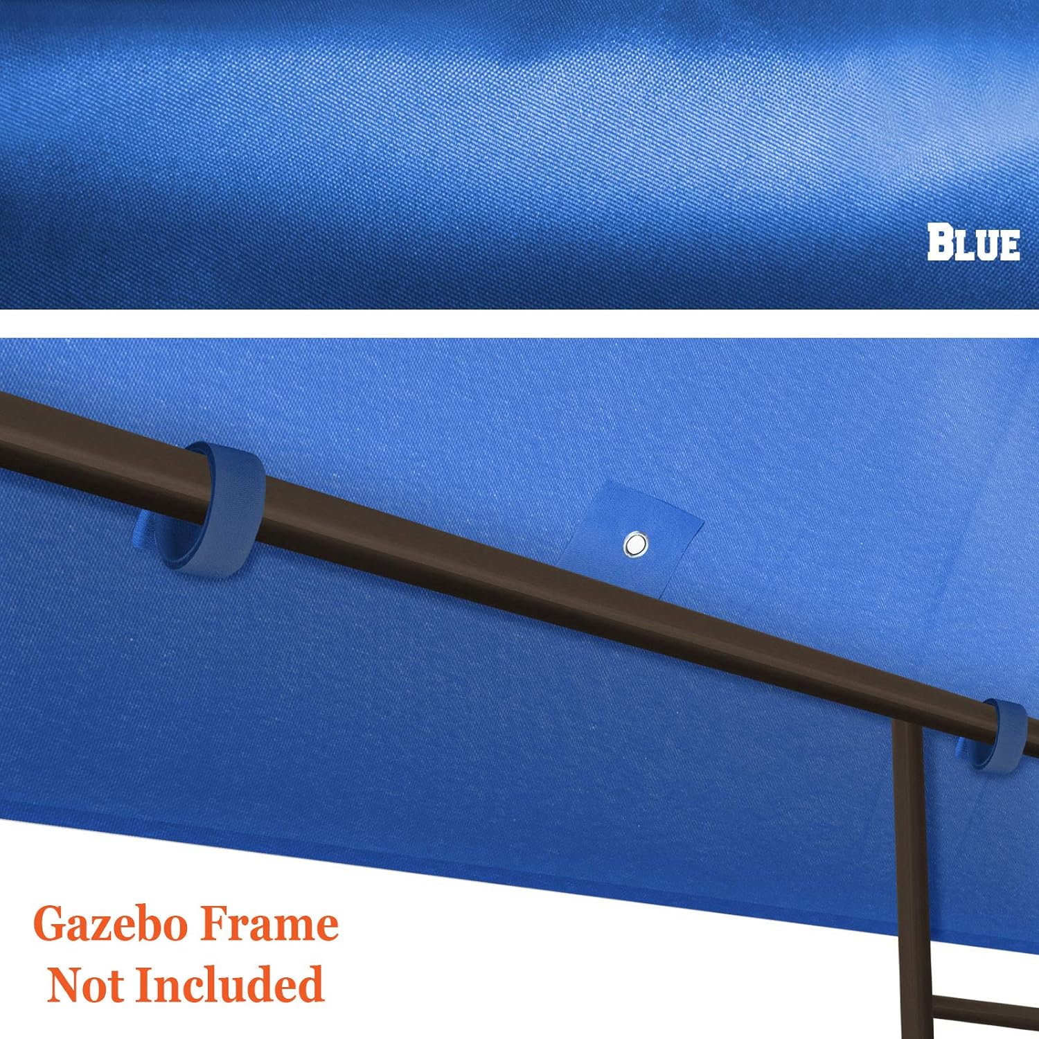 Replacement 10'X10'gazebo Canopy Top Patio Pavilion Cover Sunshade Plyester Single Tier (Blue)