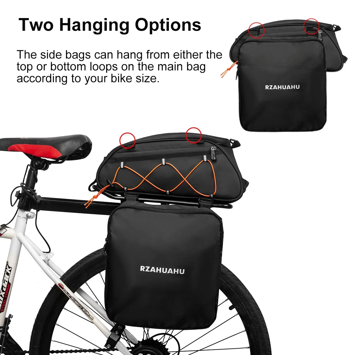 RZAHUAHU Bicycle bag,Cooler Rear Seat Cooler Cooler 2 Side Seat Cooler 2 Bike 3-in-1 Bike Waterproof Waterproof Rear Seat Bike Waterproof Rear