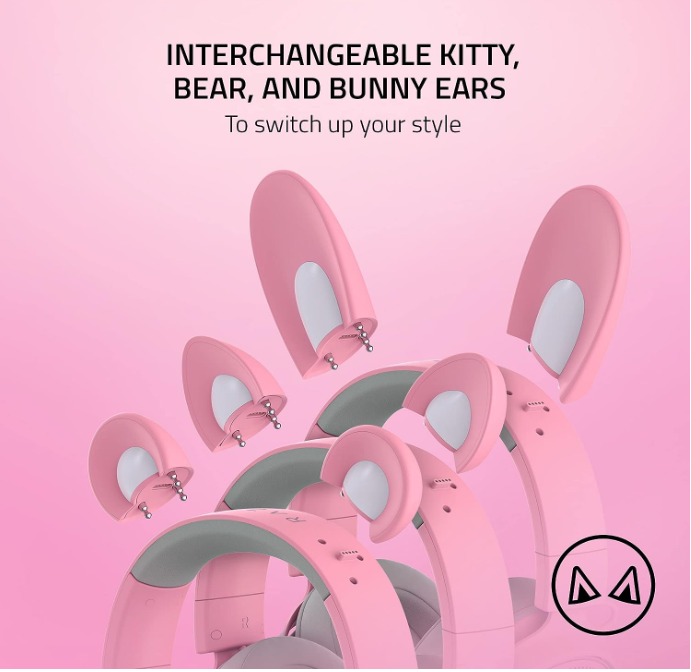 Restored Razer Kraken Kitty V2 Pro Wired RGB Headset (Quartz Pink)(Like New) (Refurbished)