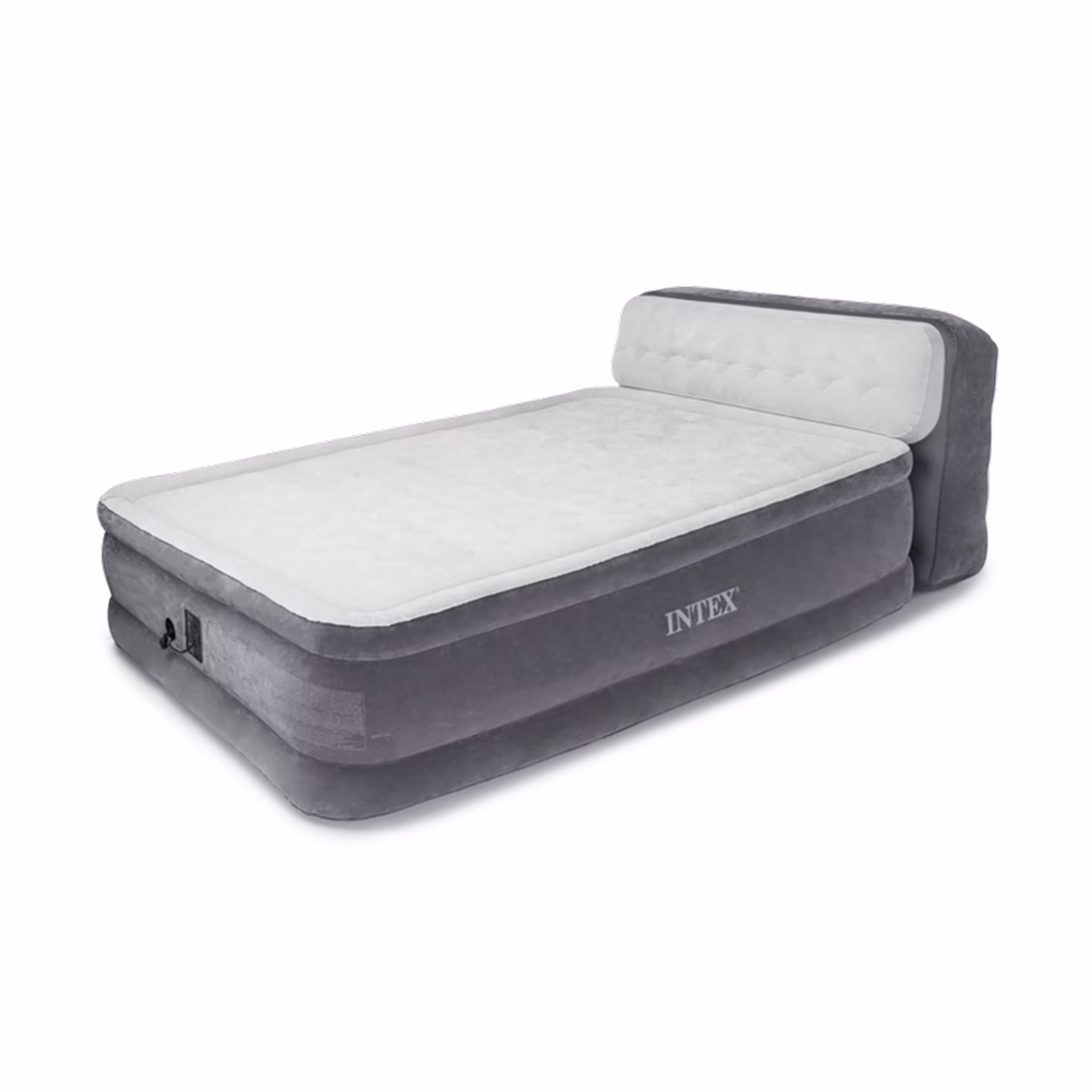 Intex Ultra Plush Inflatable Bed Air Mattress w/ Built-in Pump, Headboard, Queen