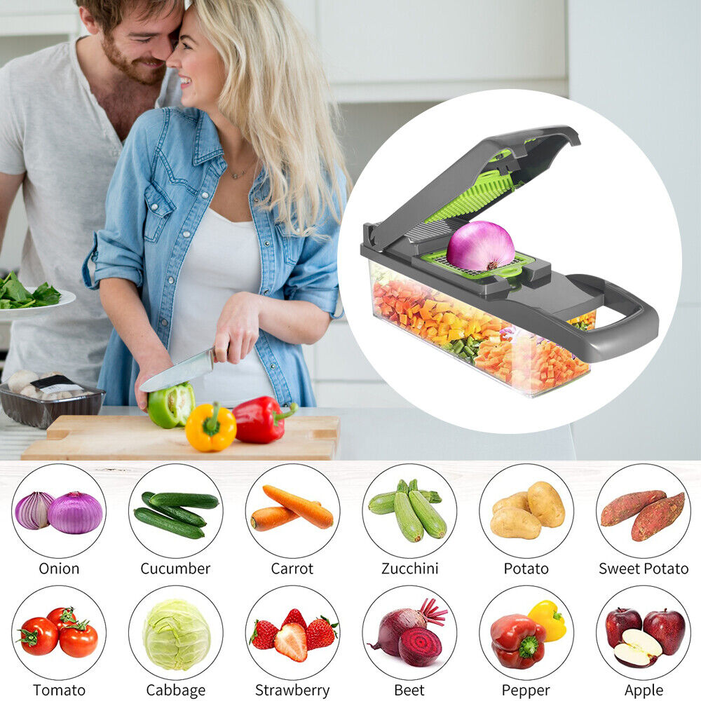 JahyShow Multifunctional Vegetable Chopper - 8 Blades, Quick Cooking, Easy Cleaning