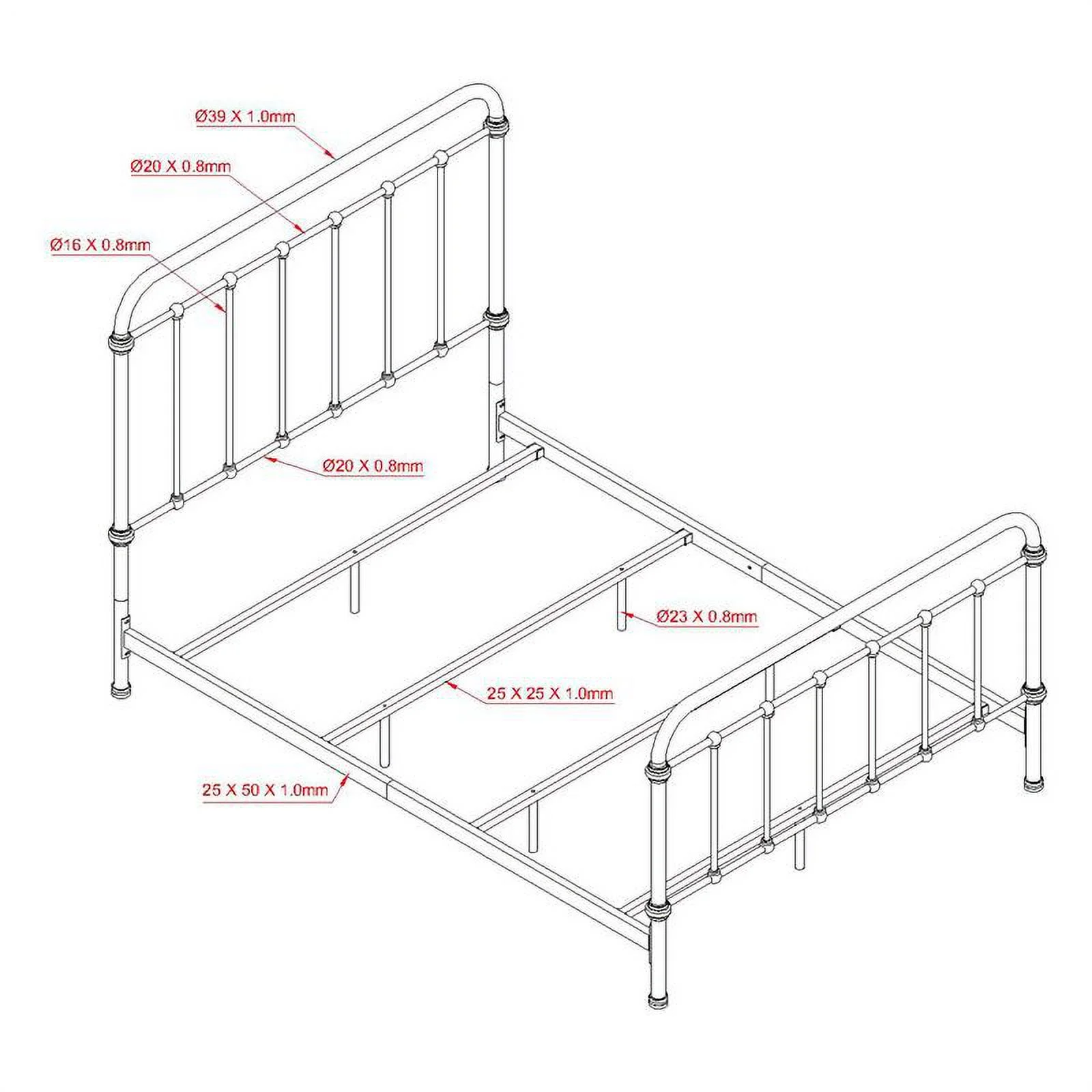 Furniture of America Celinda Metal Full Spindle Bed in Dark Bronze